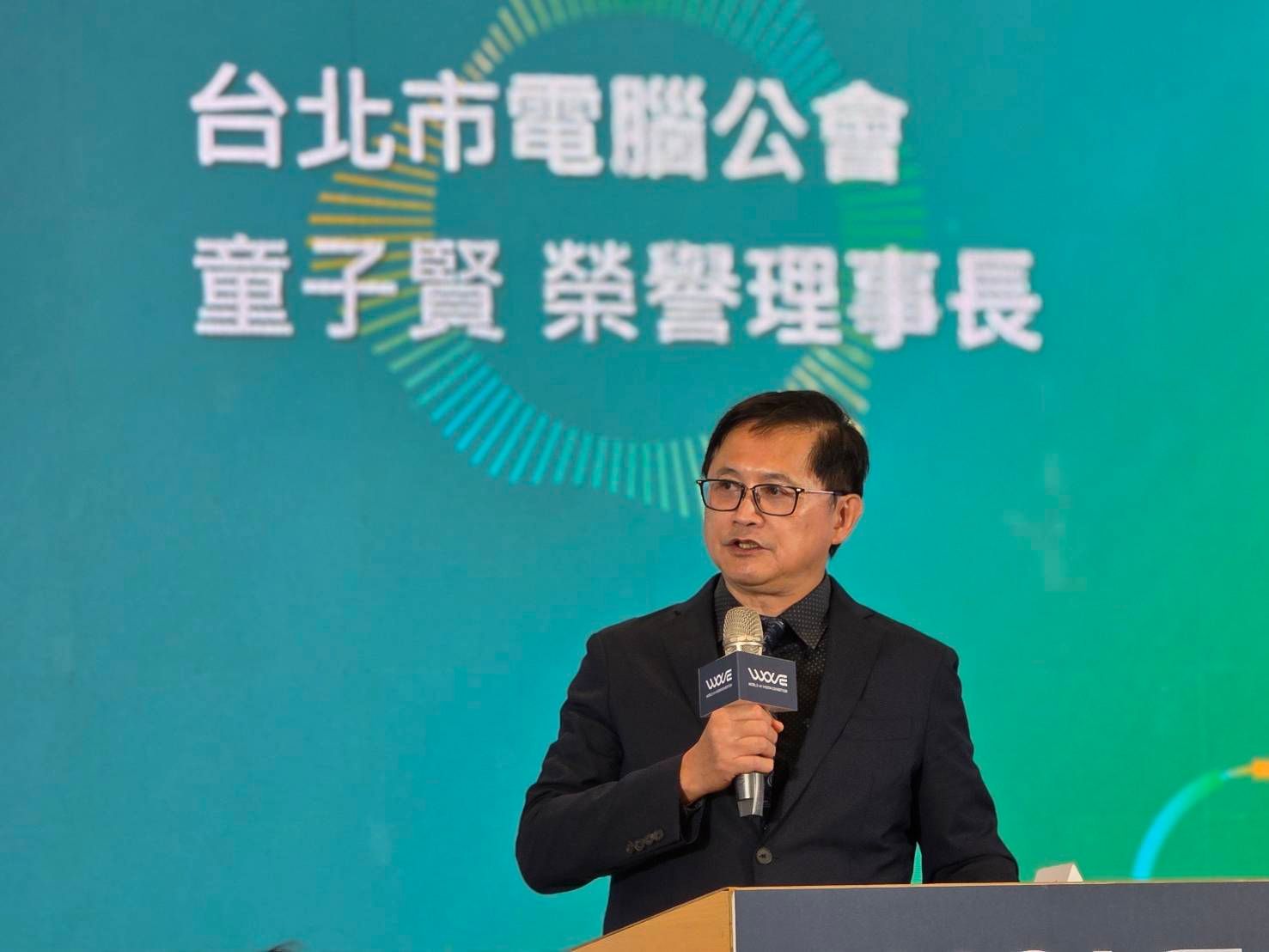 20250731-AI WAVE SHOW 2025開展，台北市電腦公會榮譽理事長童子賢。（魏鑫陽攝）