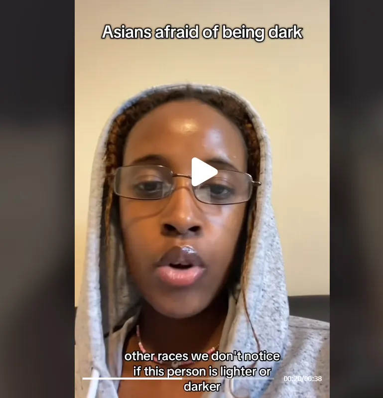 一名TikTok創作者在影片質疑，為什麼「亞洲人害怕曬太陽曬黑」引發爭論。（翻攝自TikTok @normalizebadancing)
