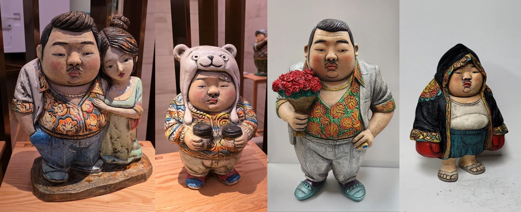 寶于藝術中心為韓國當代藝術家金元根舉辦《大叔的藍調時光》個展之展覽作品。（圖／寶于藝術中心提供）