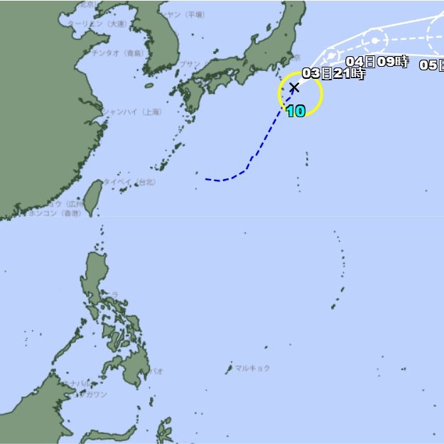 白鹿颱風最新路徑。（圖／取自日本氣象廳）