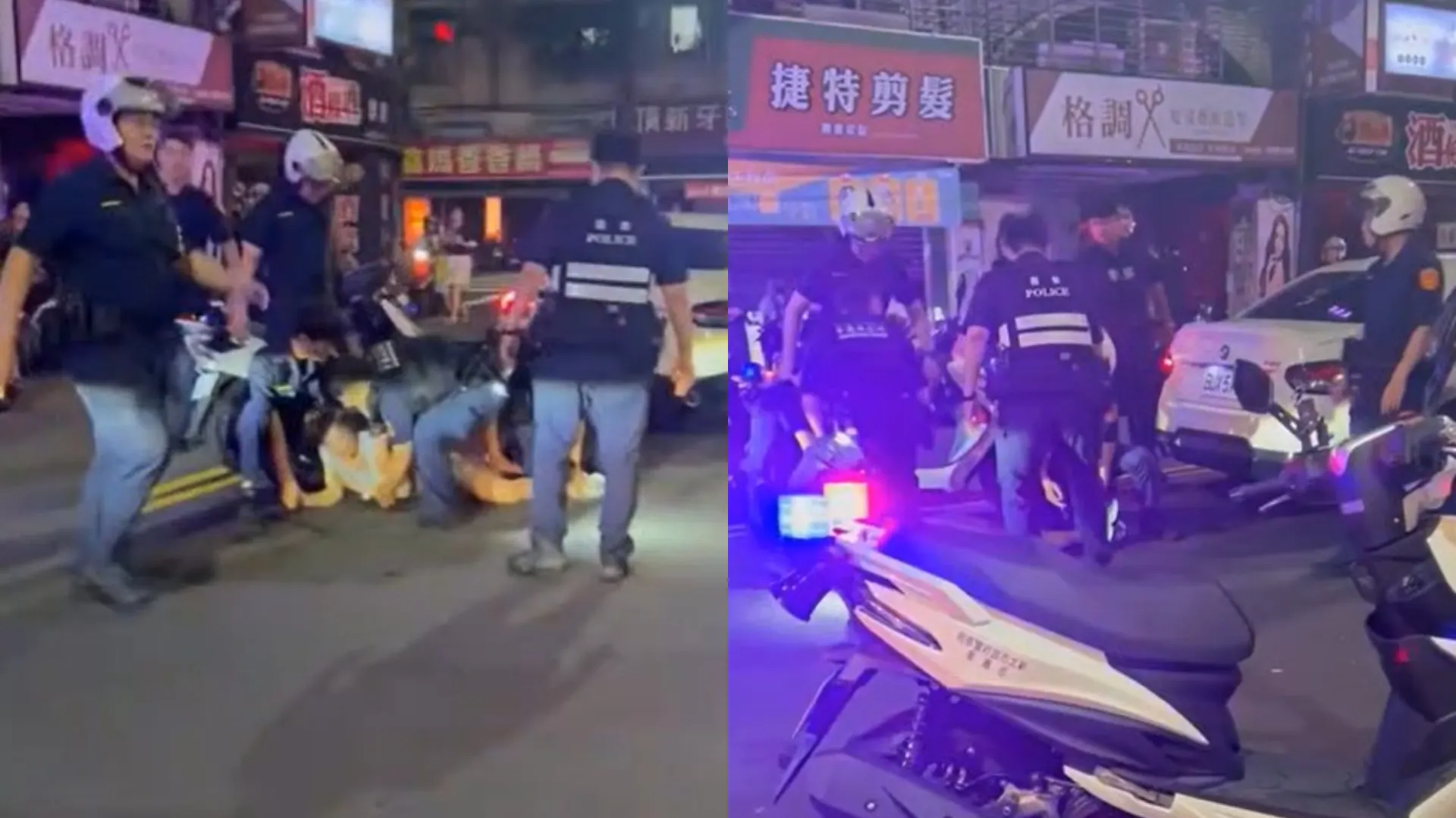 被壓制在地的侯沁潔仍不斷掙扎。（圖／翻攝自Facebook／）