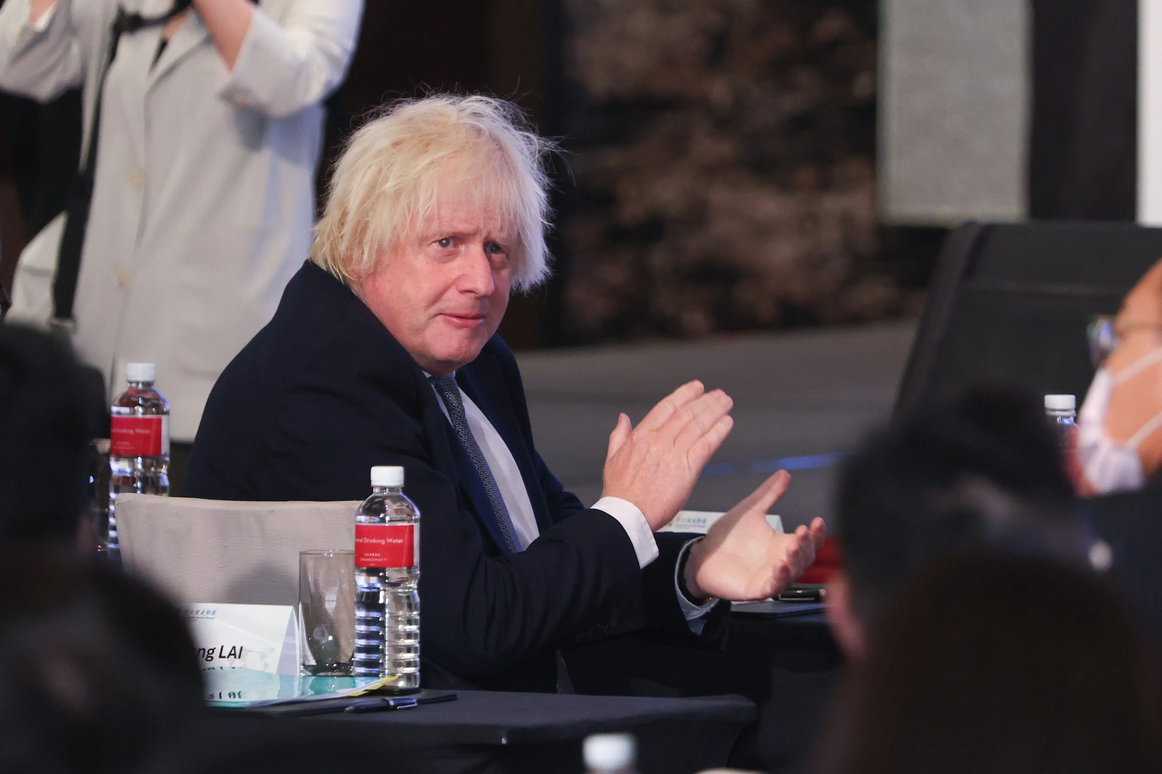 20250805-前英國首相強森（Rt. Hon. Boris JOHNSON）5日出席「凱達格蘭論壇：2025印太安全對話」。（顏麟宇攝）