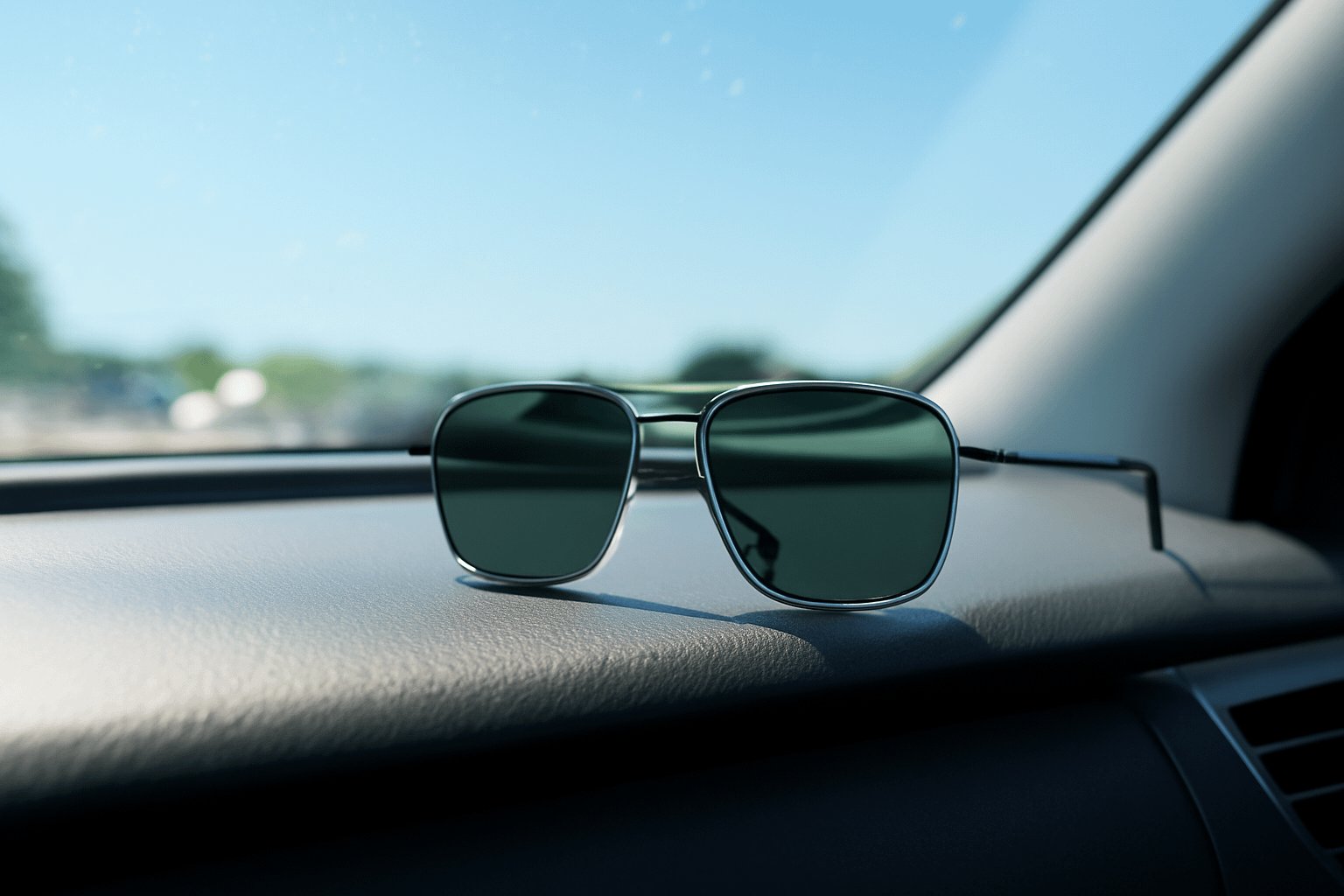 ▲太陽眼鏡在強光下會集中熱能,溫度升高可能導致火勢發生,單獨放在車上相當危險。