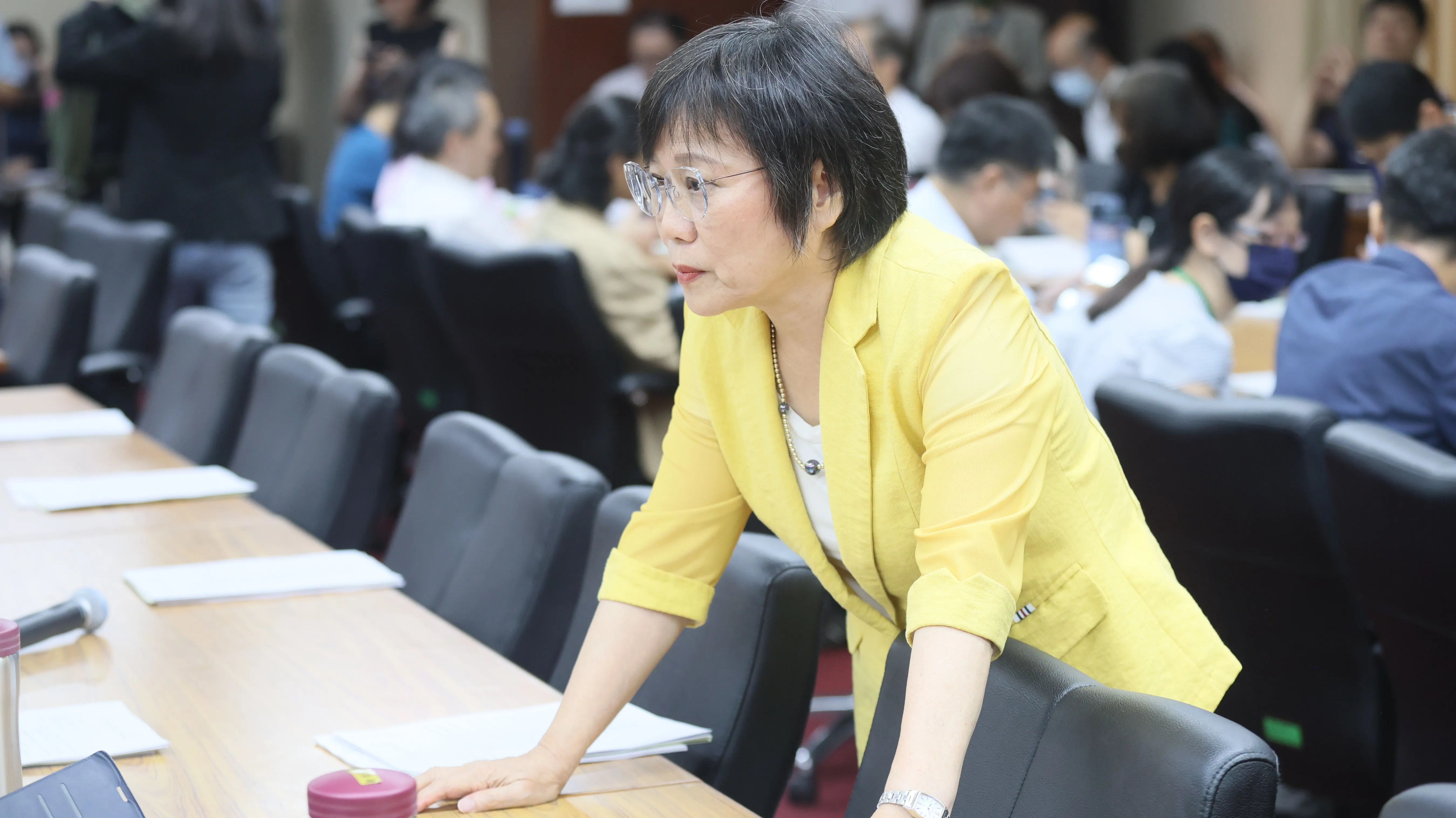 20250811-内務大臣劉世芳が11日、立法院で答弁。（写真：柯承惠撮影）