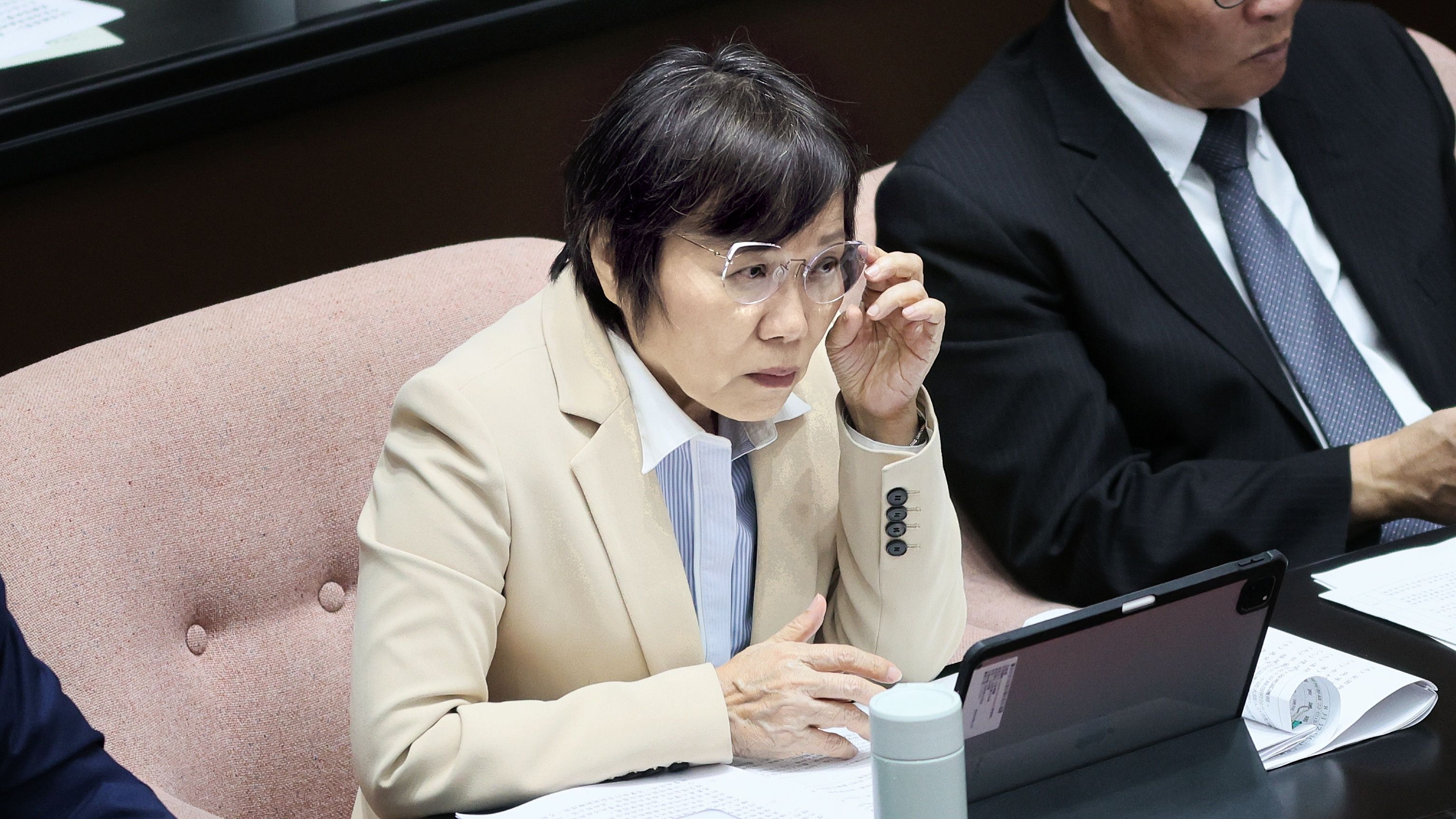 20250812-内政部長劉世芳12日に立法院での答弁。（柯承惠撮）
