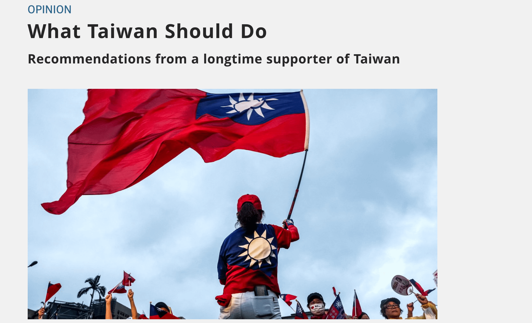 美國前國務院資深顧問惠頓（Christian Whiton）2025年8月12日再發表評論文章《台灣該怎麼做》。(截自Domino Theory網頁)