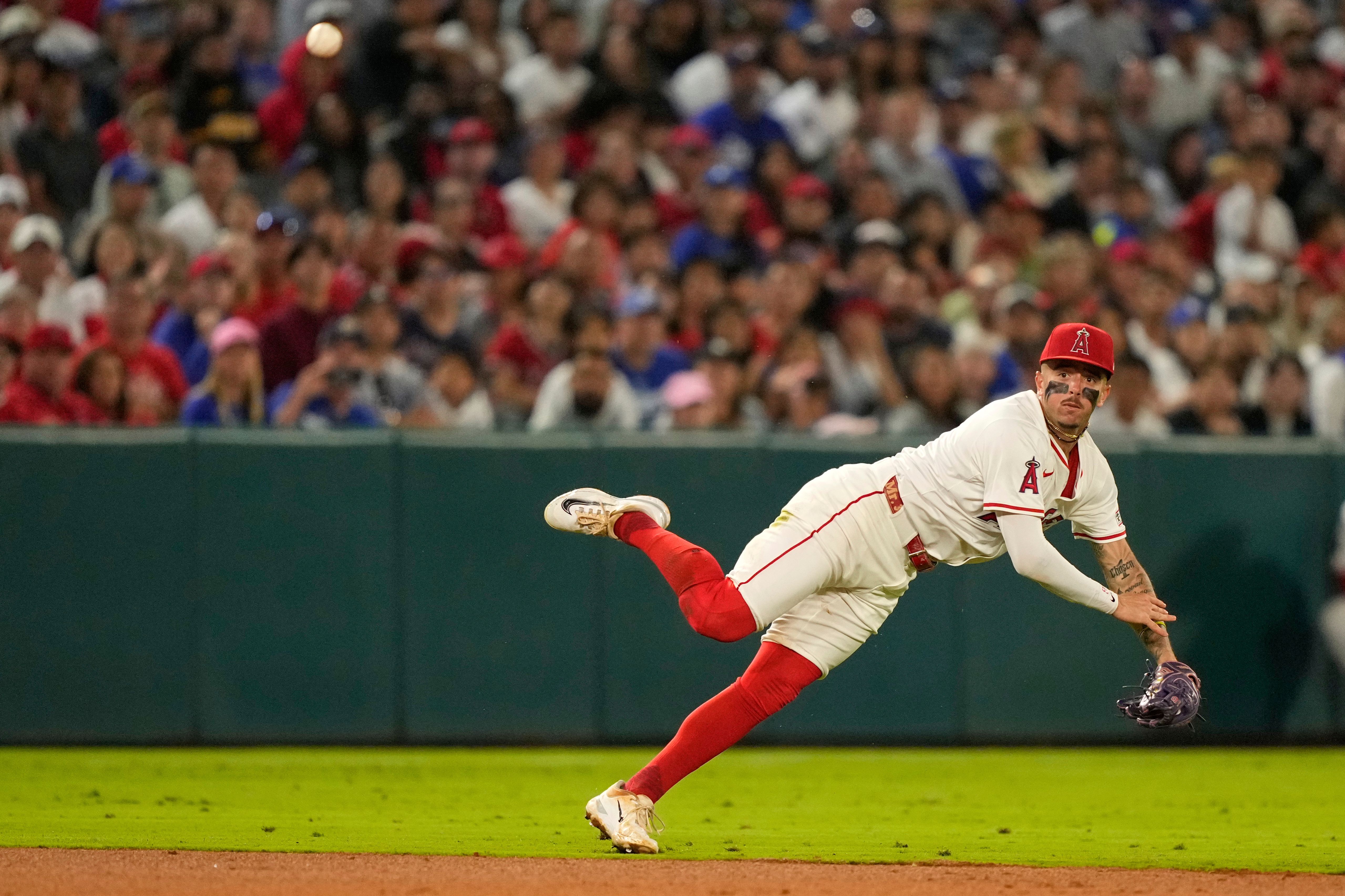 大谷翔平前隊友內托一人完成精采三殺。（美聯社）