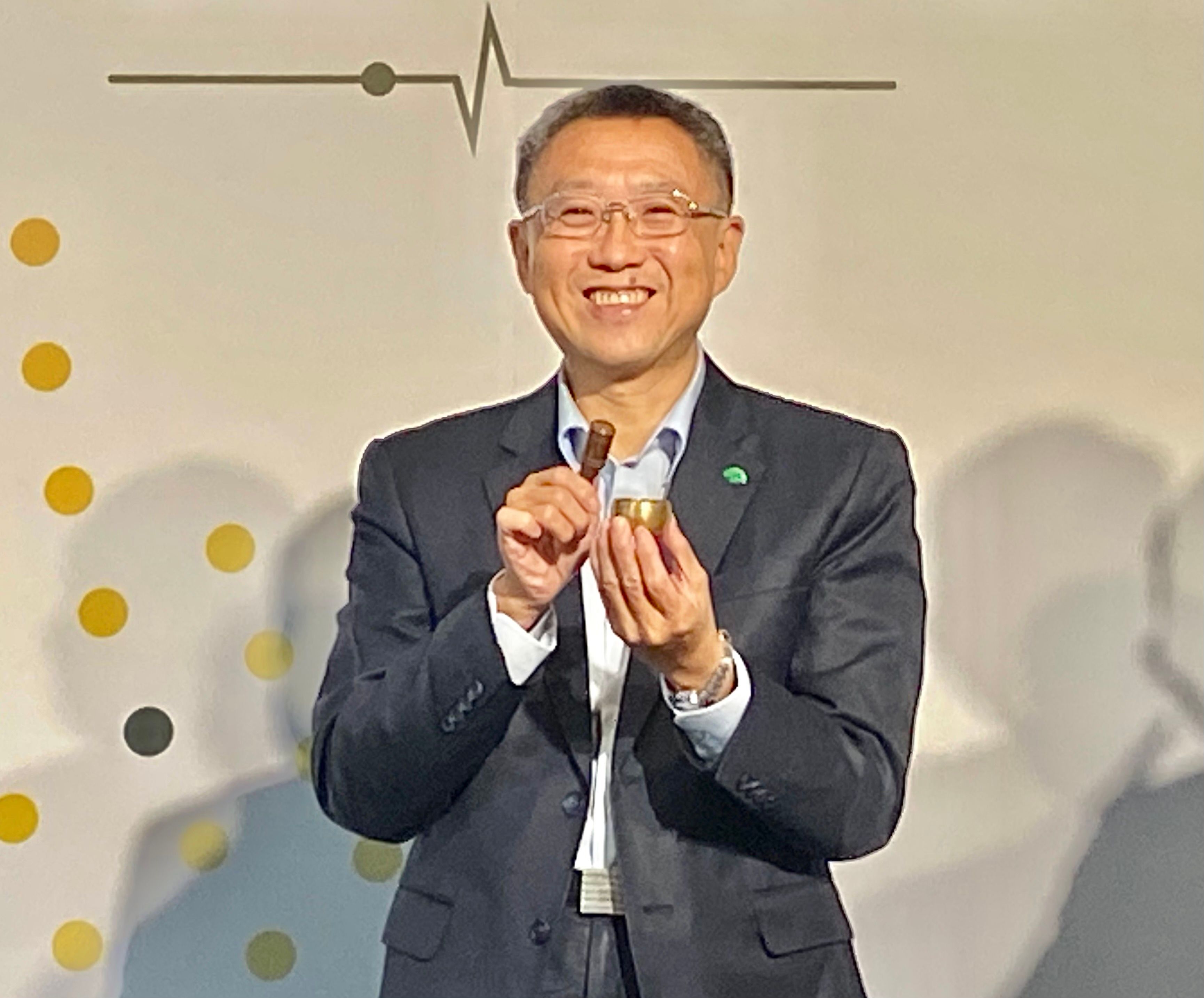 國泰人壽執行副總林昭廷每天跑至少1.5萬步，堪稱國壽最佳健康代言人。（陳怡慈攝）