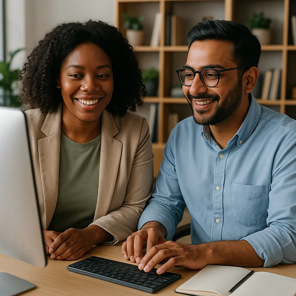 「work spouse」（職場配偶）用來形容職場中互相信任、扶持，關係親密如配偶的同事。（圖片：Chatgpt生成）