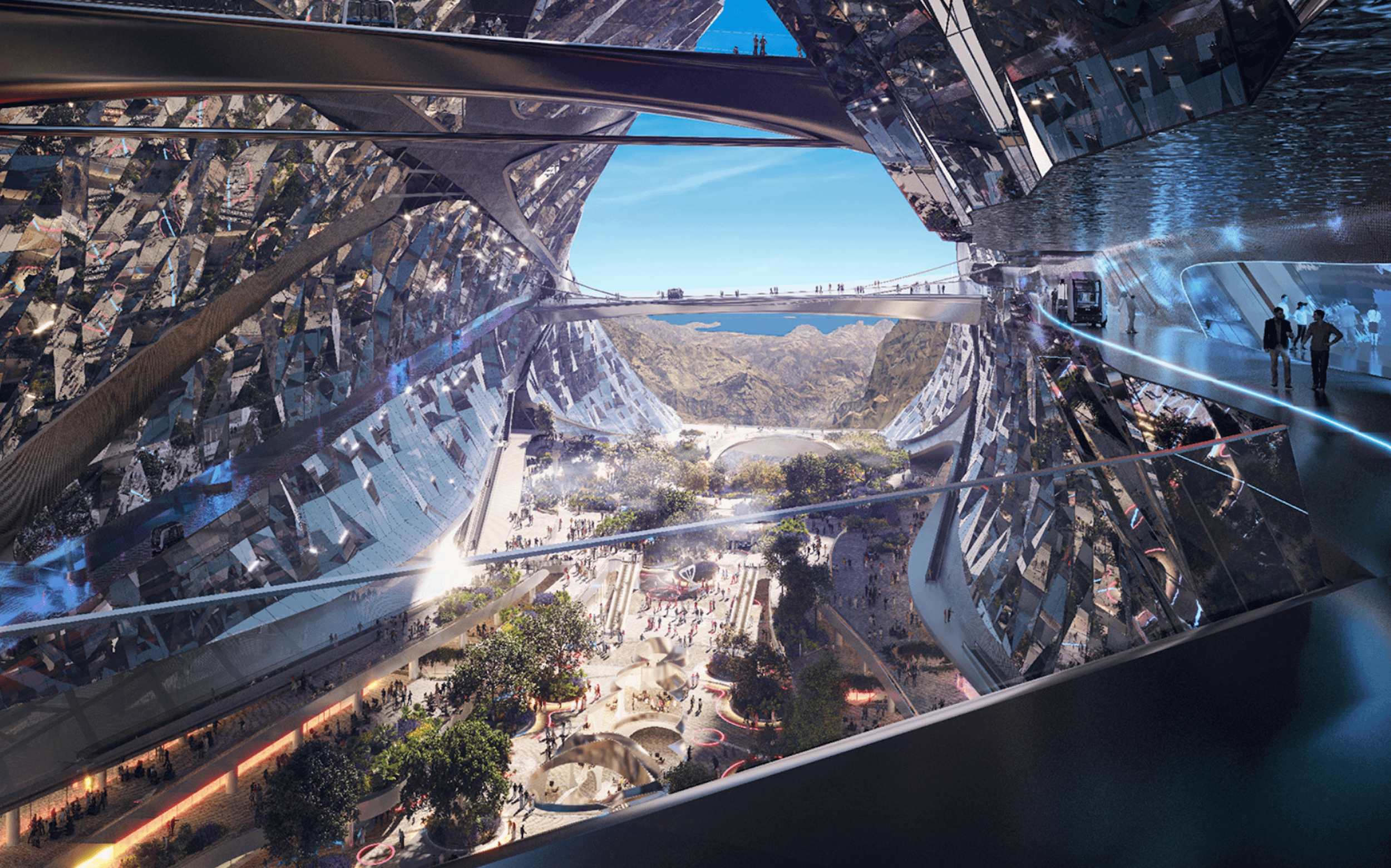 特羅耶納（Trojena）概念圖。（NEOM官網）