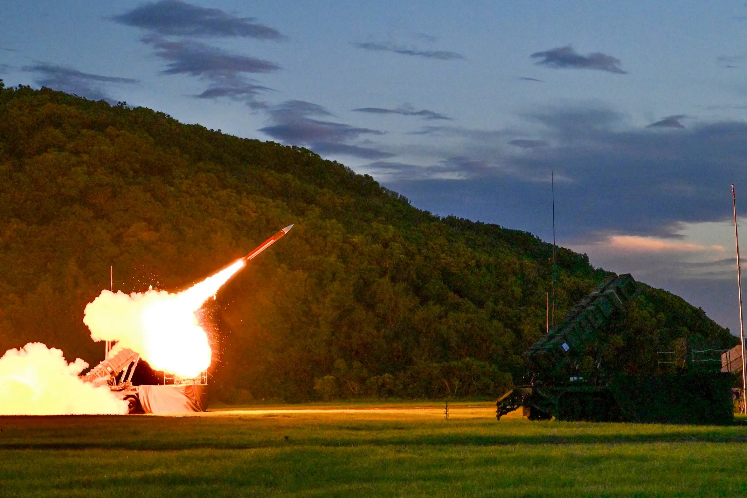 Taiwan's military conducts a precision missile firing exercise in August 2025. Pictured: Patriot PAC-2 missile. (Republic of China Air Force Command)