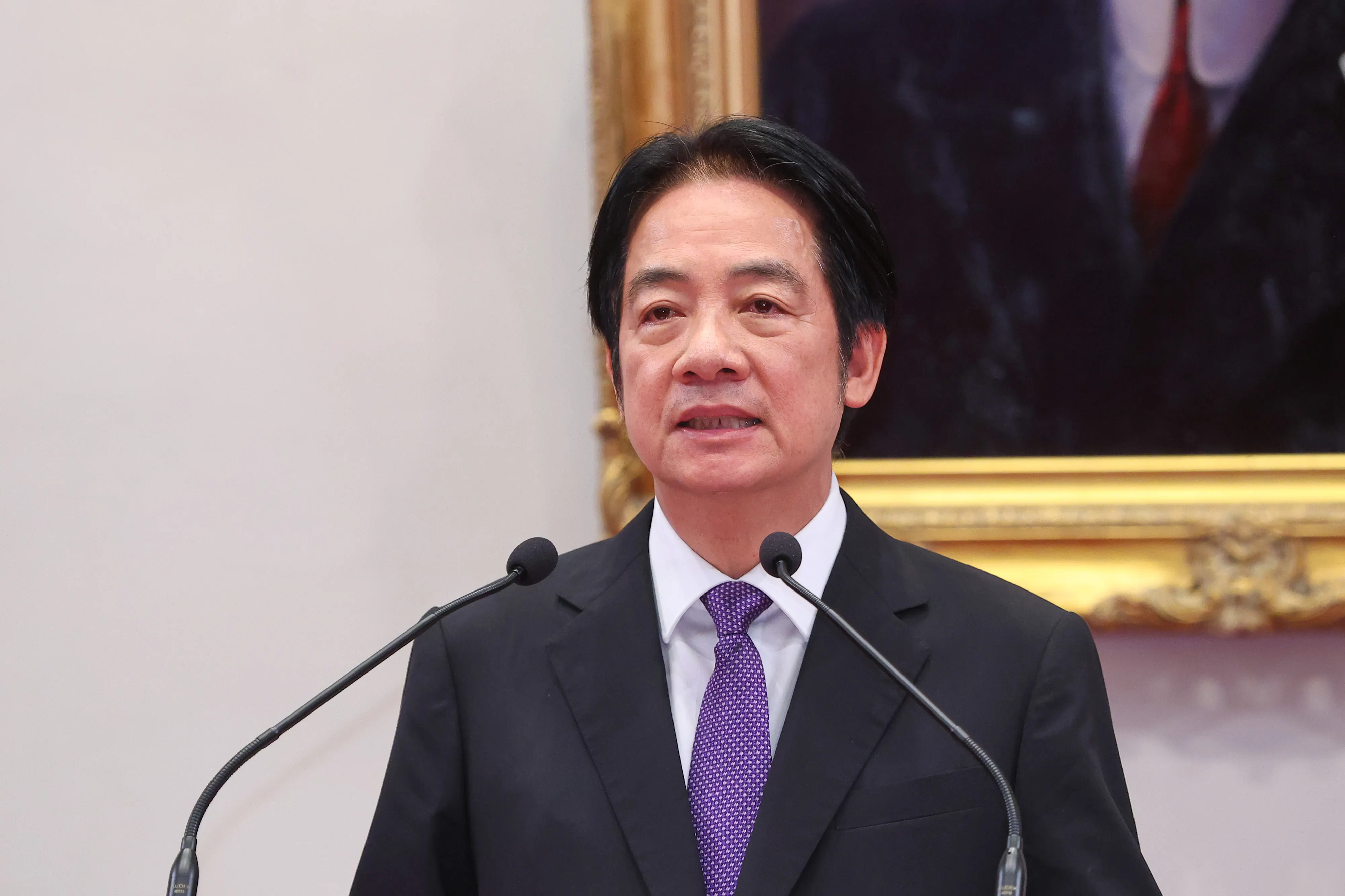 20250823-總統賴清德23日因應投票結果發表談話。（顏麟宇攝）