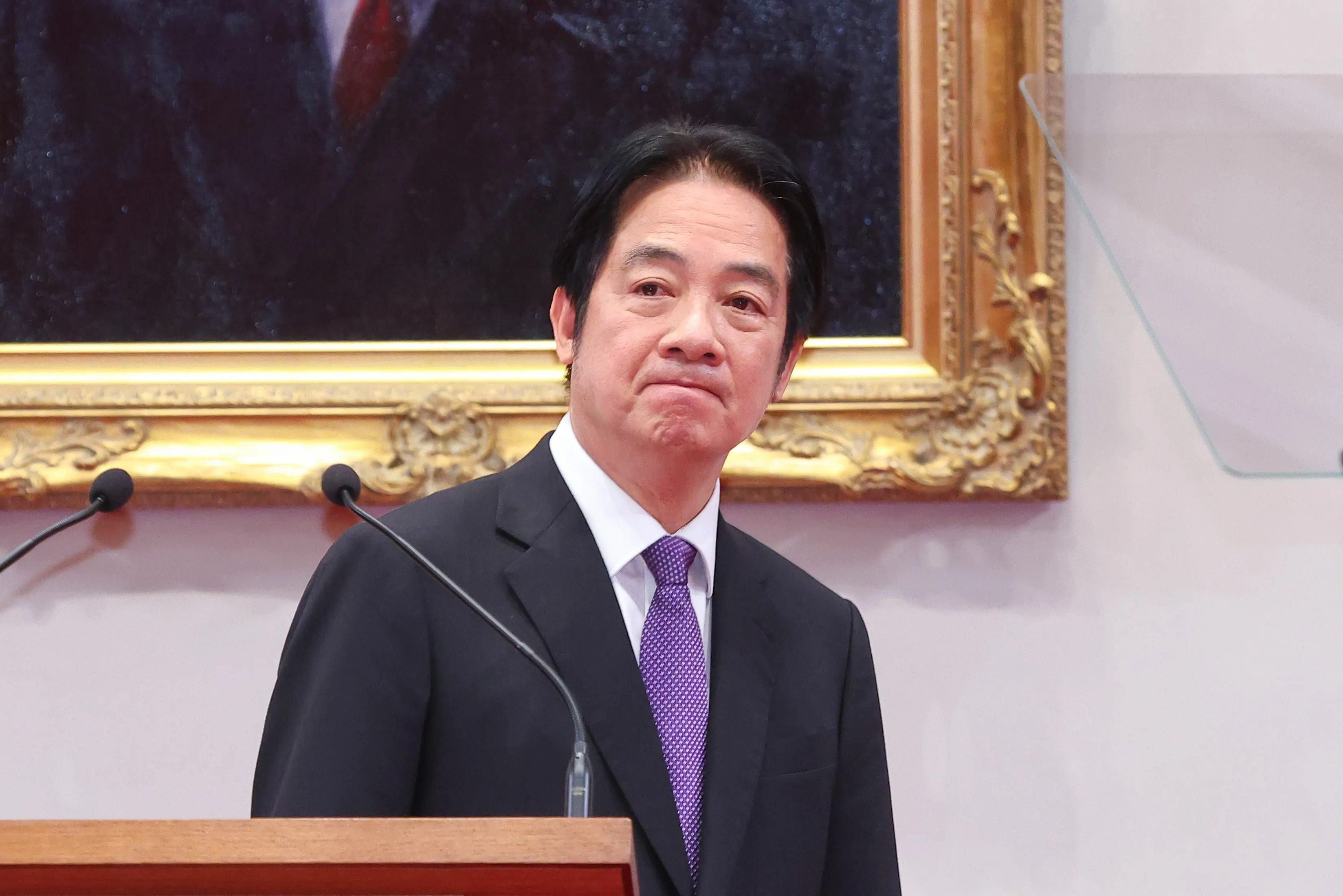 20250823-総統赖清德23日、投票結果を受けて談話を発表した。（颜麟宇撮影）