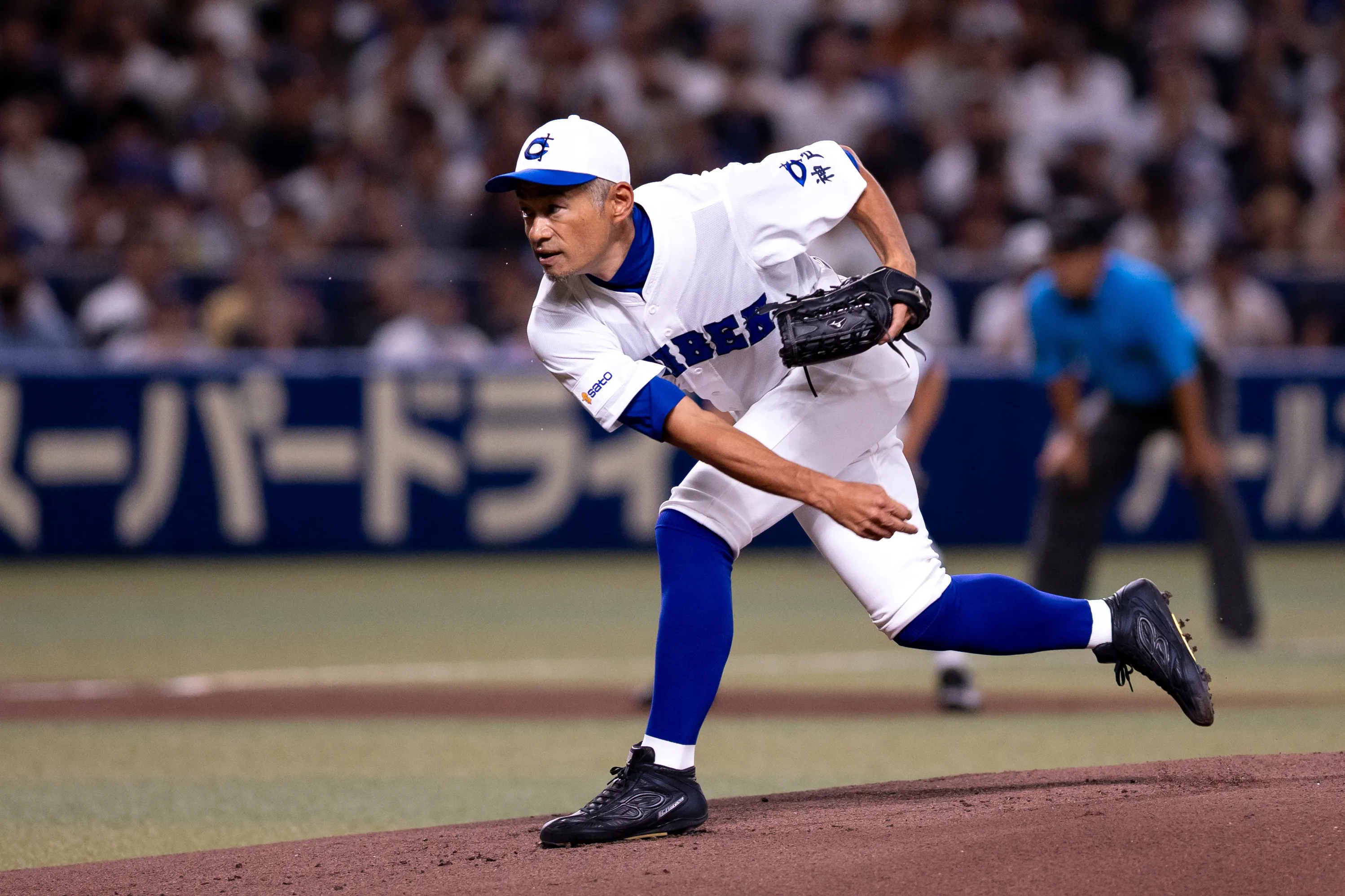 イチロー氏、松井秀喜氏、松井稼頭央氏、松坂大輔氏が「SATO presents 高校野球女子選抜 VS イチロー選抜 KOBE CHIBEN」に参加。（丁勤紜）