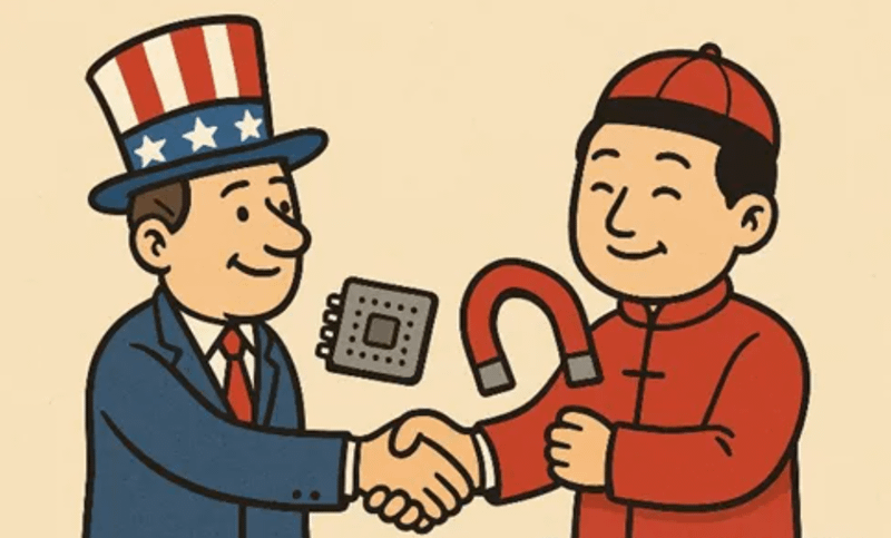 晶片與磁鐵，二者互鬥則亡，共榮則生，『稀土換晶片』更可能成為未來高科技貿易的新常態。（張慶瑞提供）