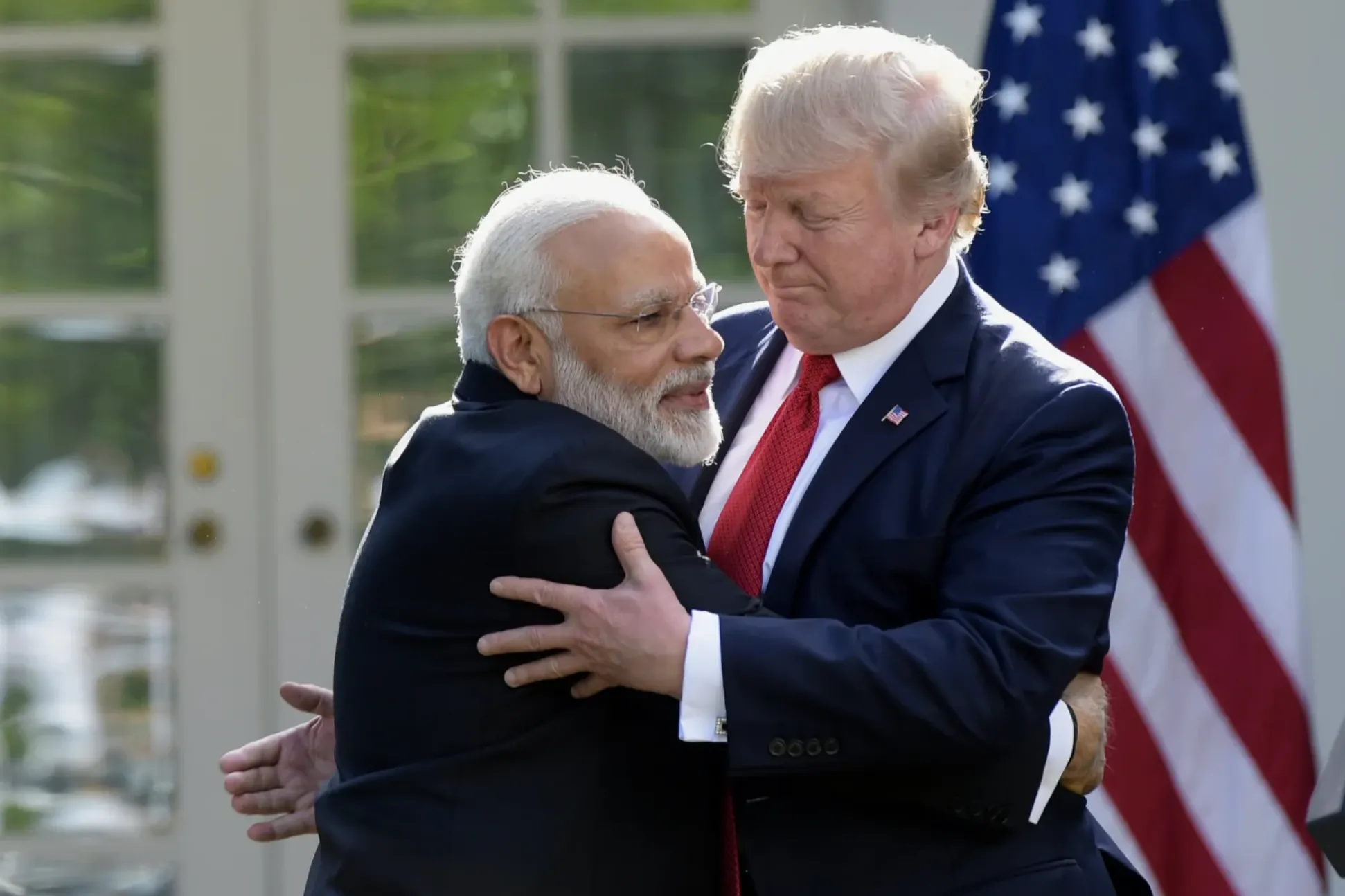 インドのモディ首相とアメリカ大統領トランプ。（AP）