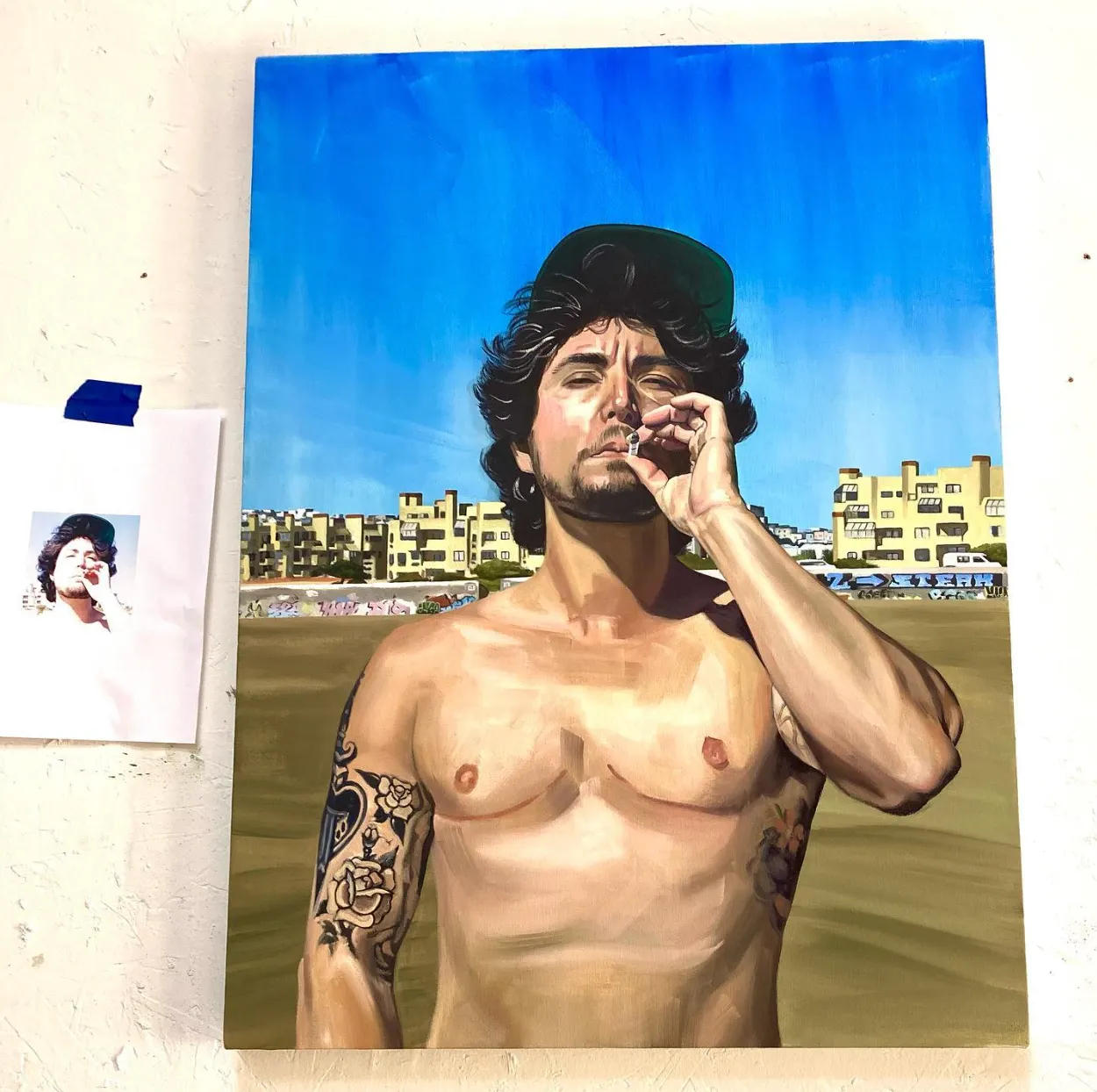 跨性別藝術家麥紀文（Éamon McGivern）的肖像畫。（擷取自麥紀文Instagram）