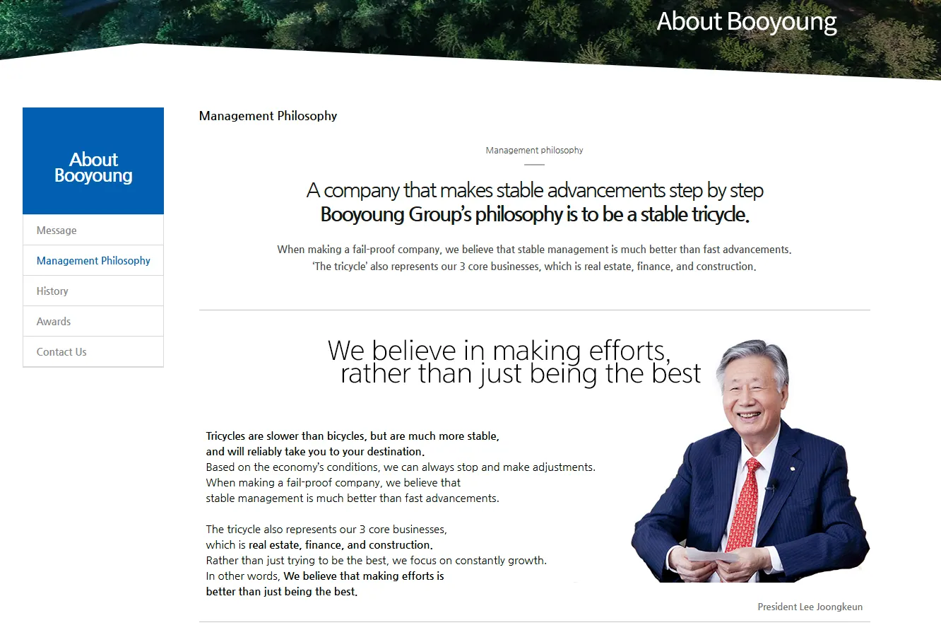 南韓知名建築公司富榮集團的創辦人李重根（Lee Joong-Keun）。（翻攝自富榮集團官網）