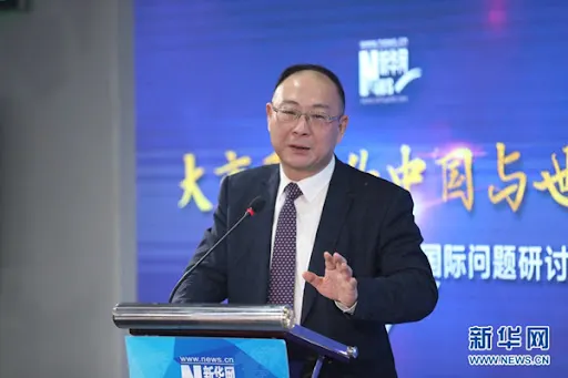 中国人民大学国際関係学院の金燦栄教授。（新華社）