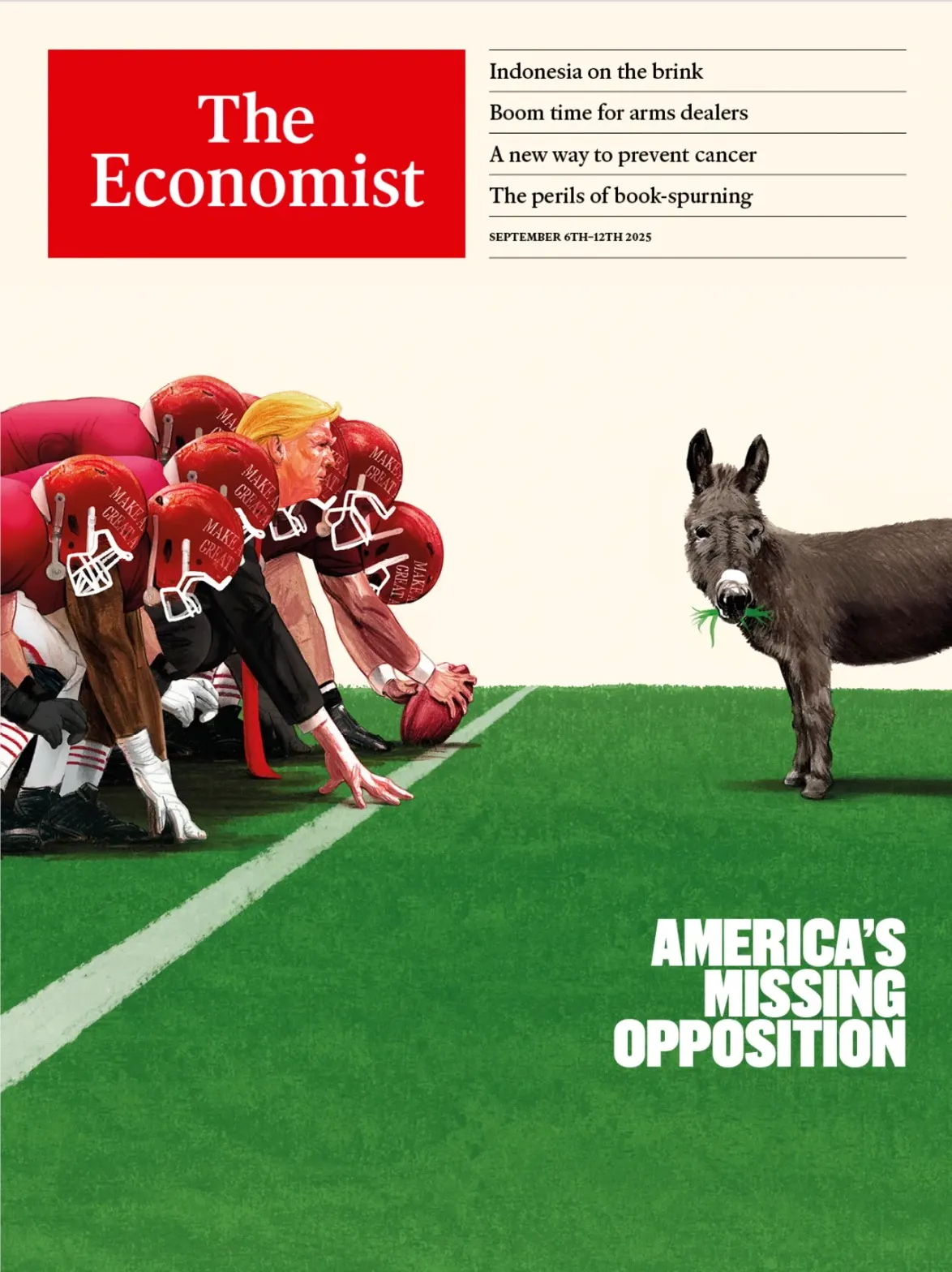 最新一期《經濟學人》：美國消失的反對派。（翻攝網路）