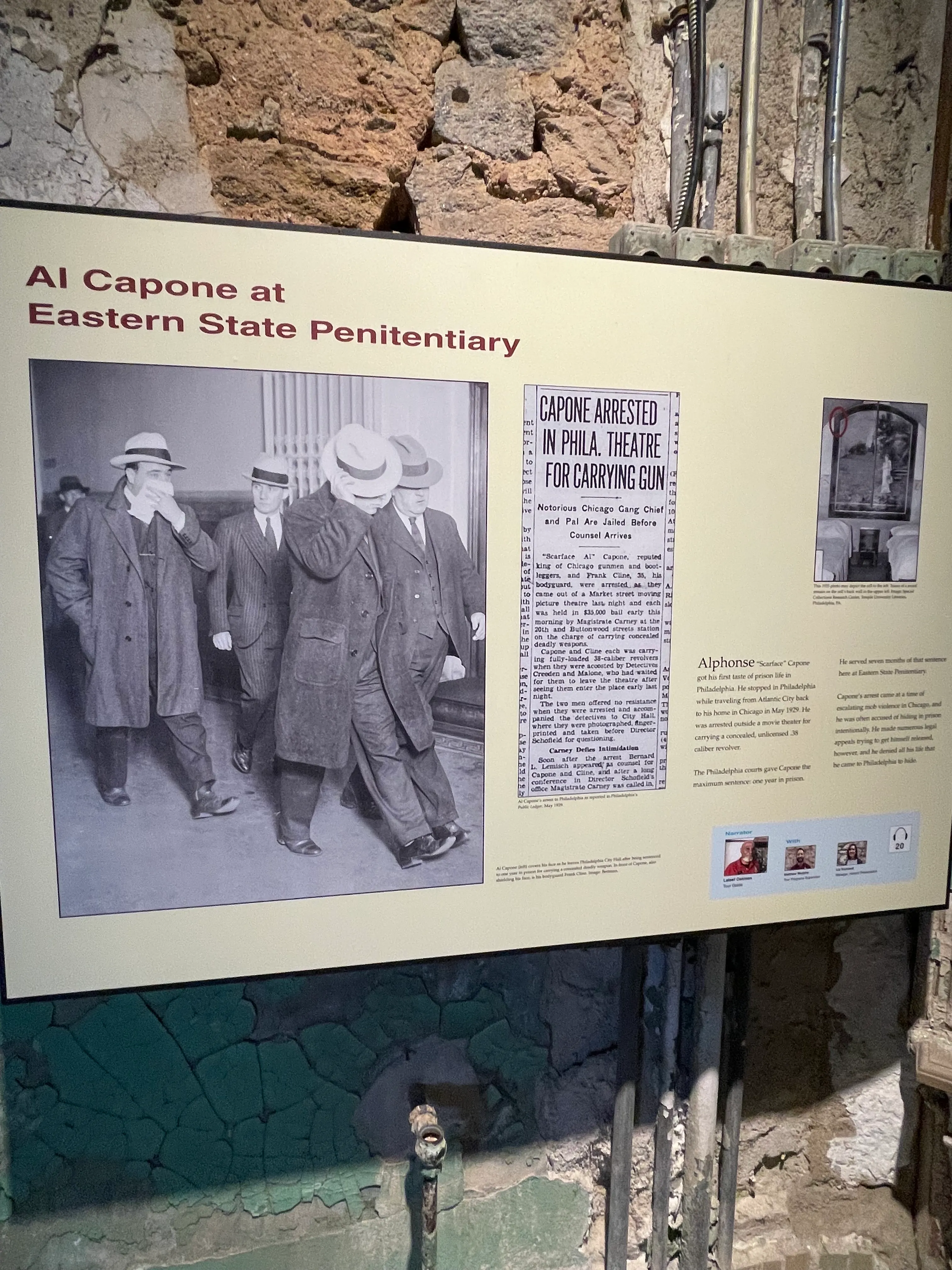 美國黑道史上最有名的芝加哥黑手黨領導人埃爾·卡彭（Al Capone）被關在賓州監獄。（林正二提供）