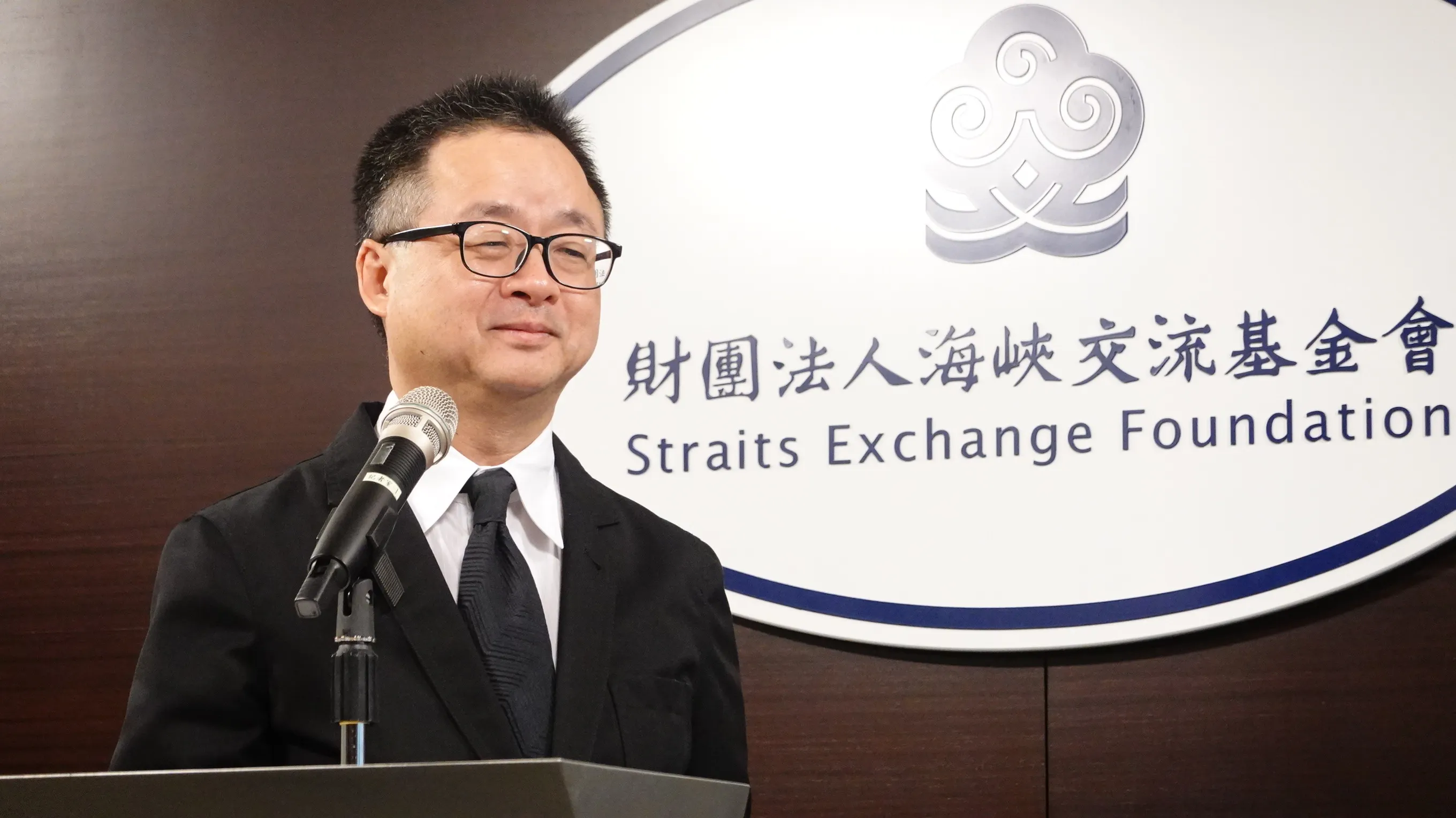 海基會秘書長羅文嘉9月12日主持新聞背景說明會。（楊騰凱攝）