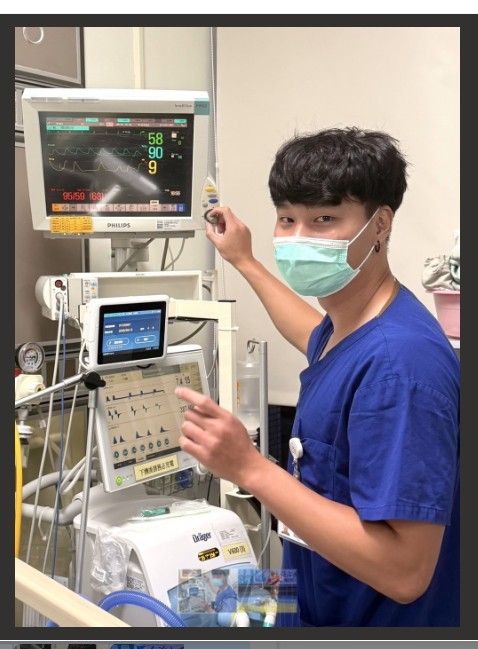 20250916-在加護病房溫柔守護病人的簡廷逸。（台北醫學大學提供）