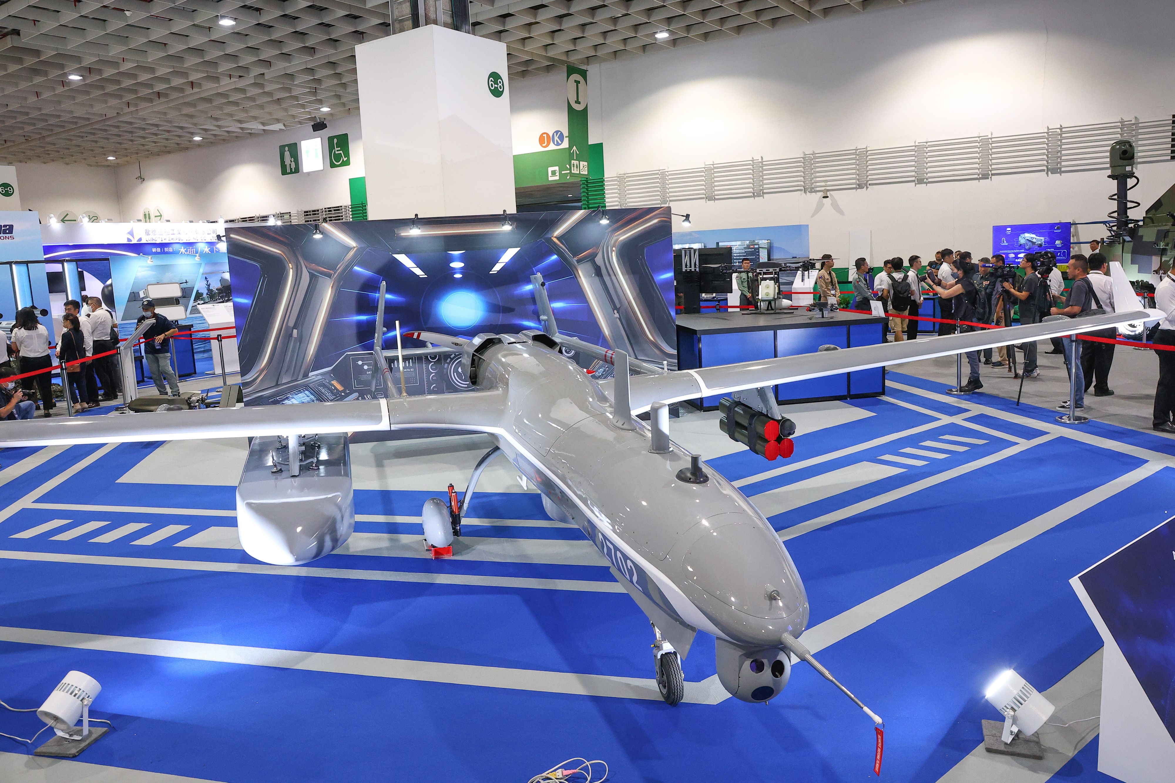 20250917-2025年臺北國際航太曁曁國防工業展國防館，銳鳶二型無人機。（顏麟宇攝）