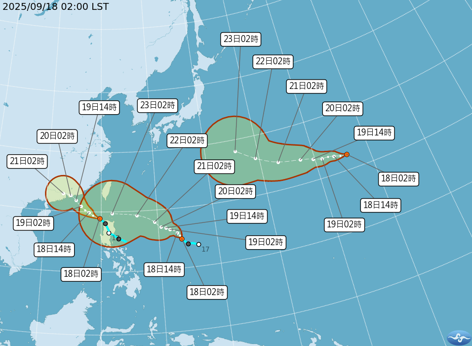 台風進路（図／気象署より）