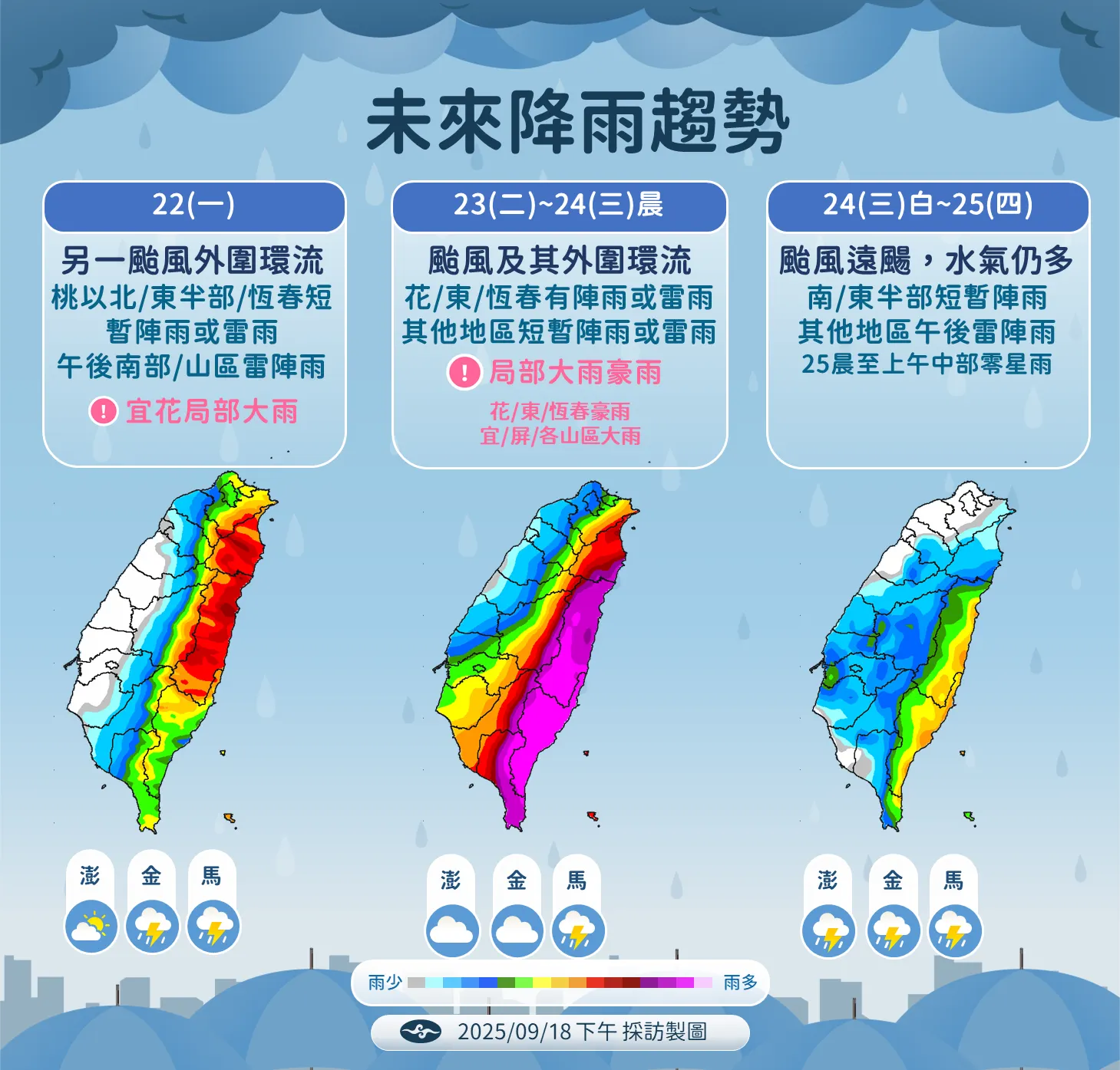 1/未來降雨趨勢。（圖／氣象署提供）