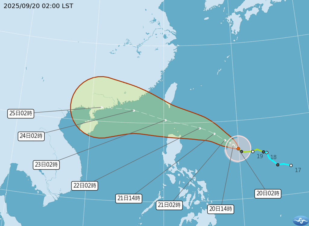 颱風路徑。（圖／取自氣象署）