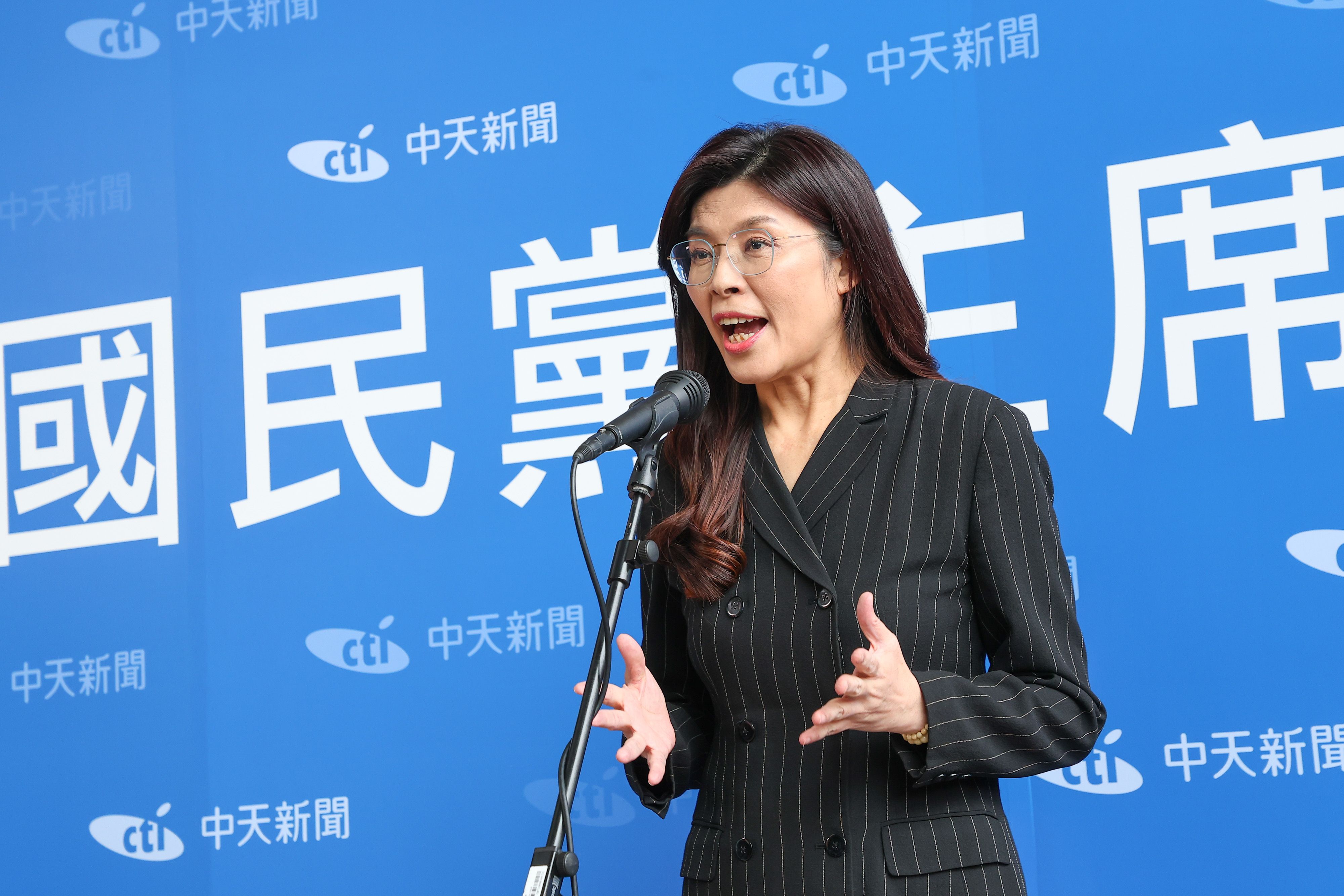 20250920-國民黨主席參選人鄭麗文20日出席「國民黨主席大辯論」。（顏麟宇攝）