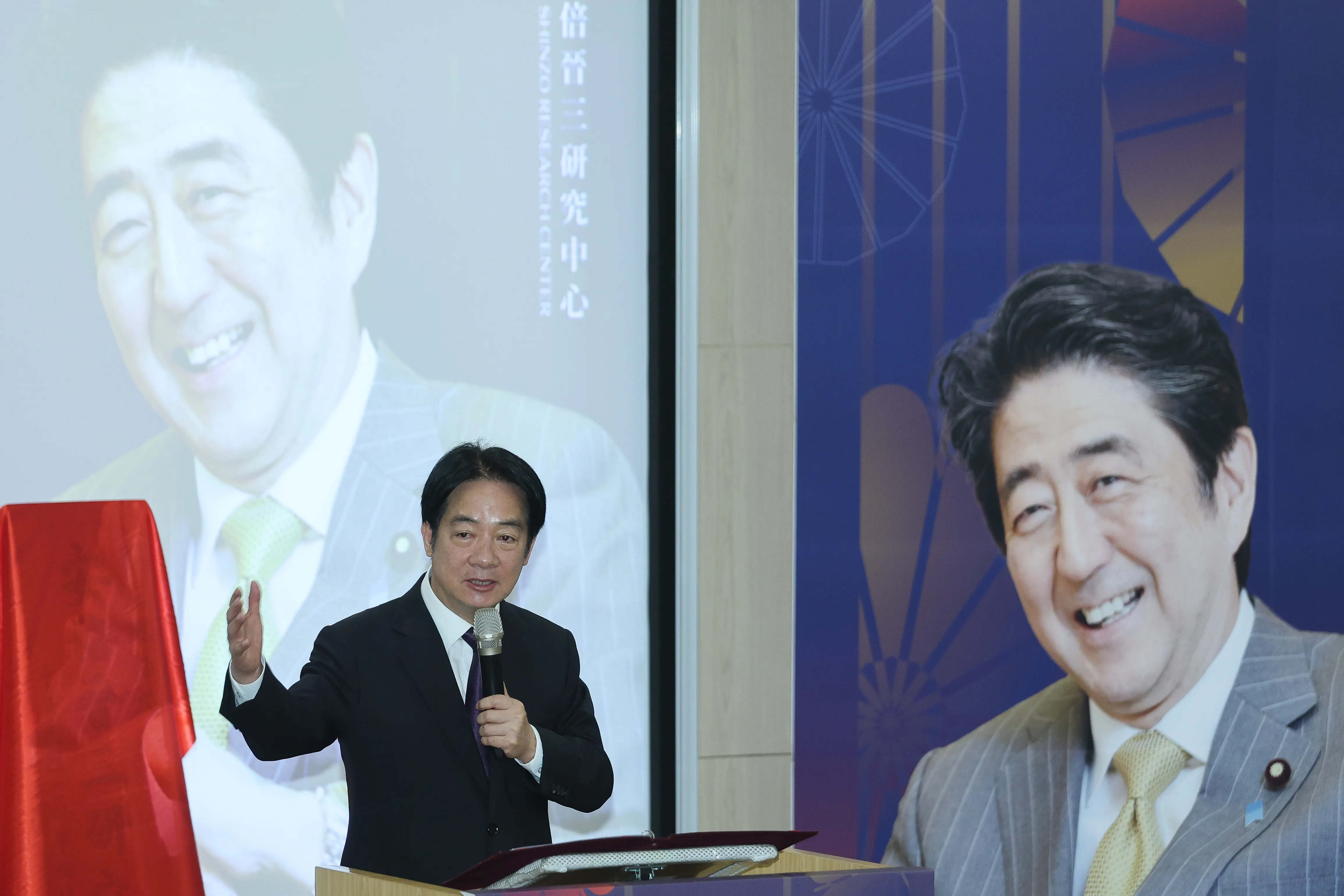 20250921-総統頼清徳が「國立政治大學安倍晉三研究中心」成立大会に参加。（陳品佑撮影）