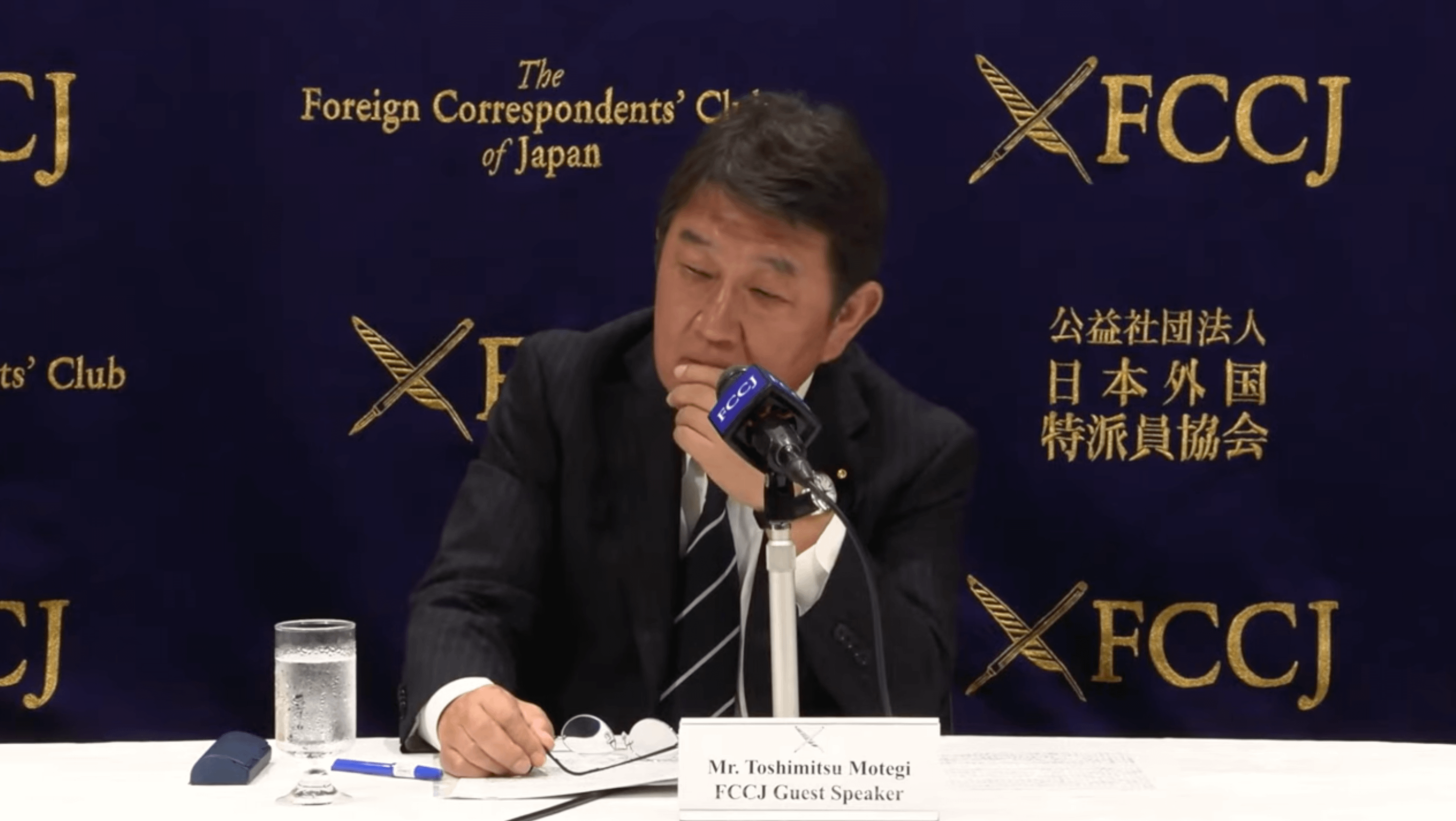 自民党の茂木敏充前幹事長は、党総裁選への立候補を表明し「最大の危機を突破し、経済再生と党改革を実現する」と強調した。FCCJ