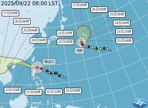 颱風樺加沙路徑。（圖／取自中央氣象署）