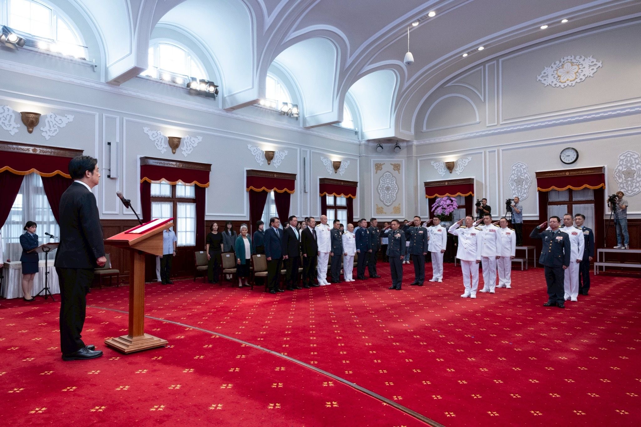 總統賴清德今（24）日主持10月份將官晉任授階典禮。（總統府提供）