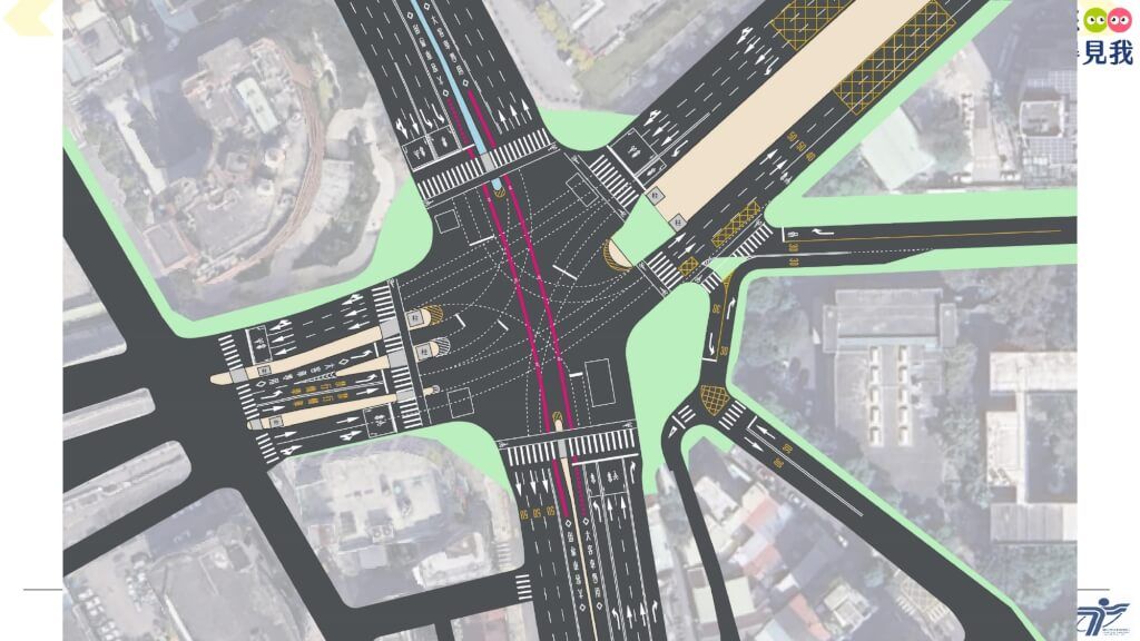 自9月29日上午6時起,羅斯福路與基隆路口將正式成為正交路口,請用路人依照一般正交路口動線行駛。(圖/取自台北市交通局)