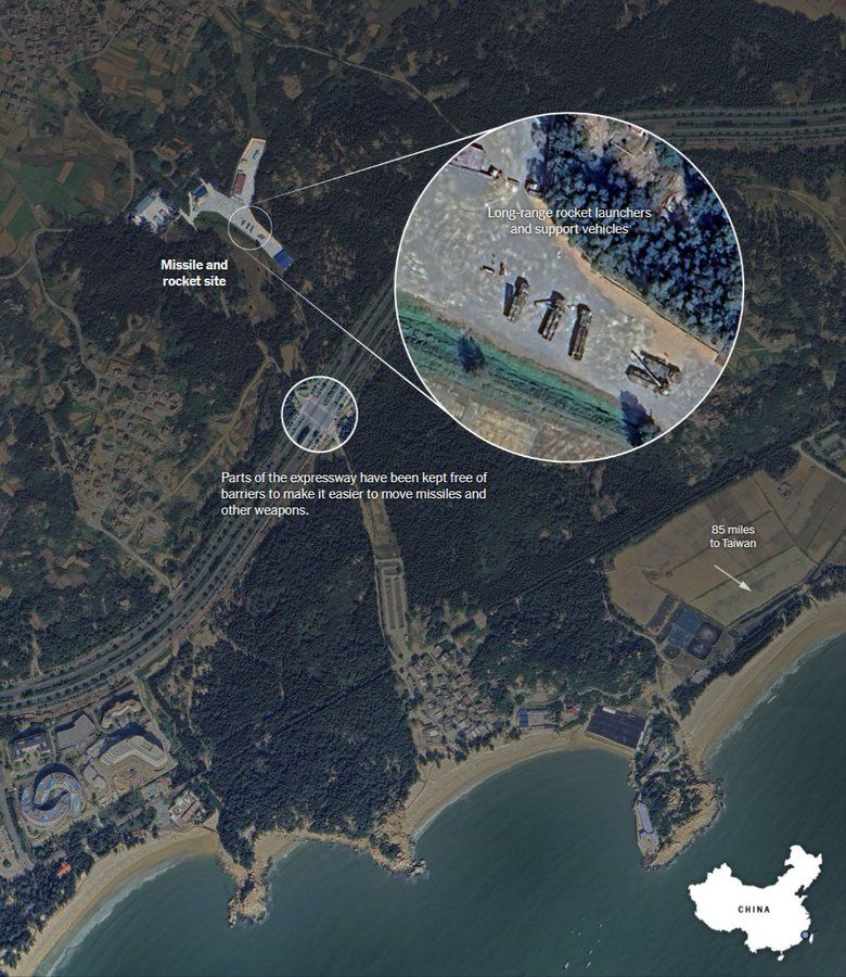 解放軍の沿岸ミサイル配備。（翻攝X）