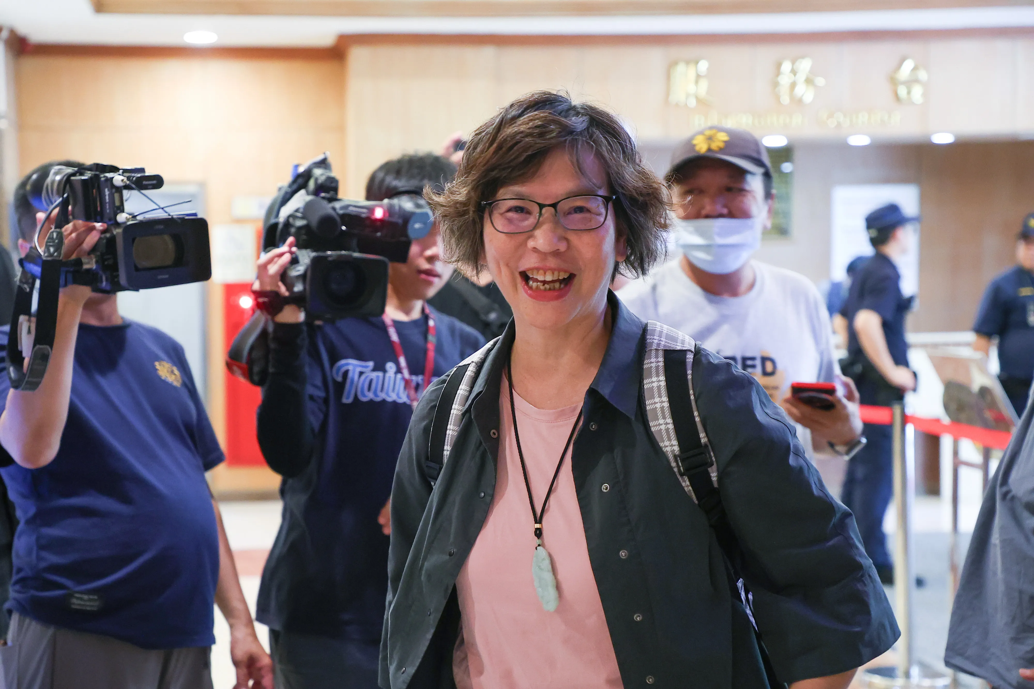 20251001-前立法委員蔡壁如1日、反「緑色迫害人権行動連盟」成立記者会見に出席（顏麟宇攝）