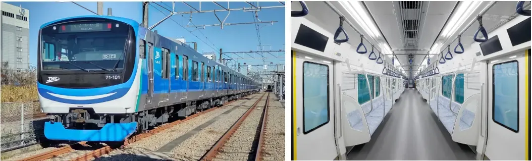 りんかい線、新型車両『71-000形』が初運行を迎え、東京テレポート駅でテープカットと出発式が行われた。りんかい線　新型車両『71-000形』出発式　運営事務局