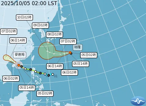 颱風路徑潛勢圖。(圖/取自氣象署網站)