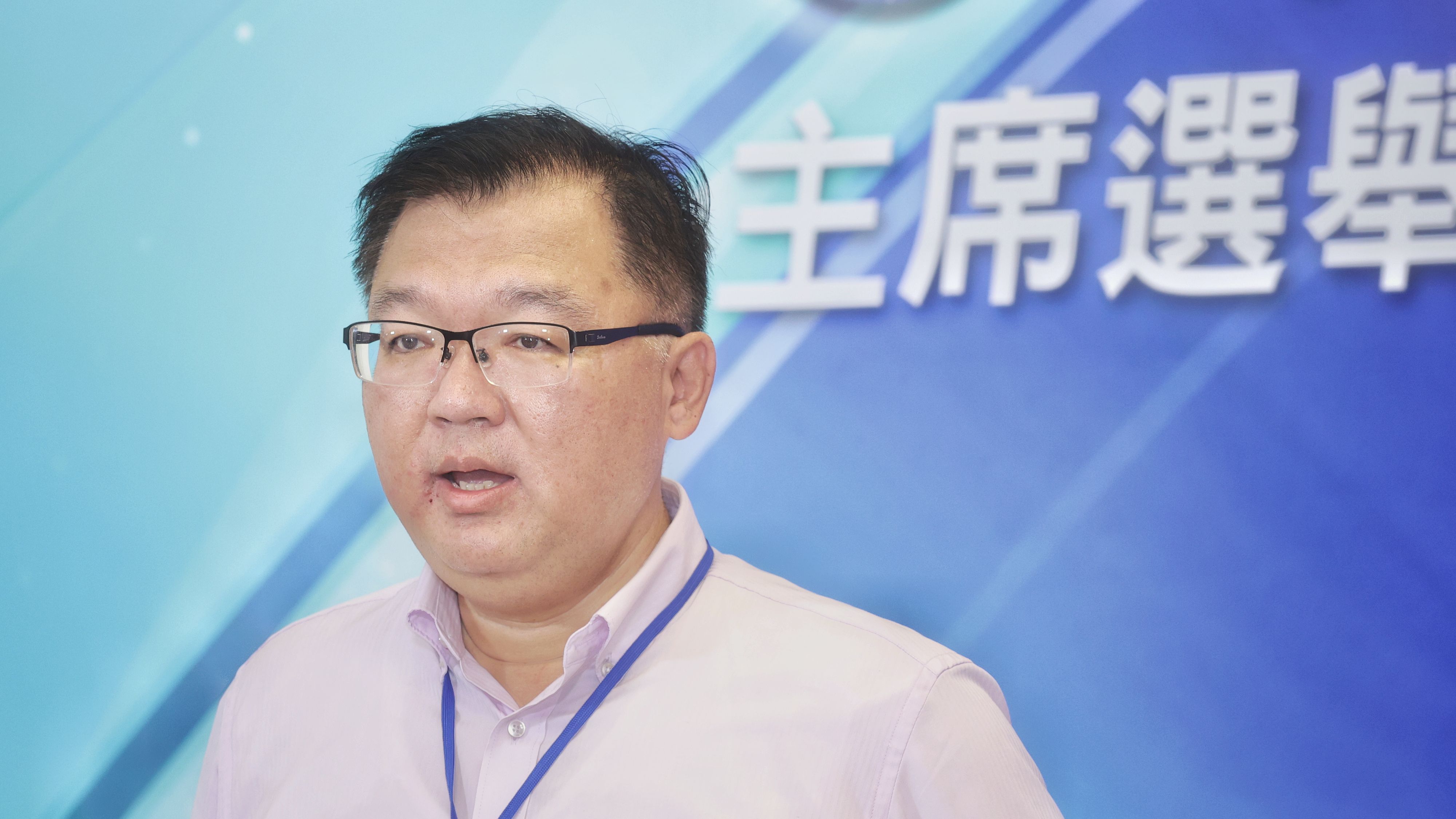 20251005-元立法委員・李徳維氏が5日、国民党主席選挙のテレビ政見発表会に出席した。（柯承恵撮影）