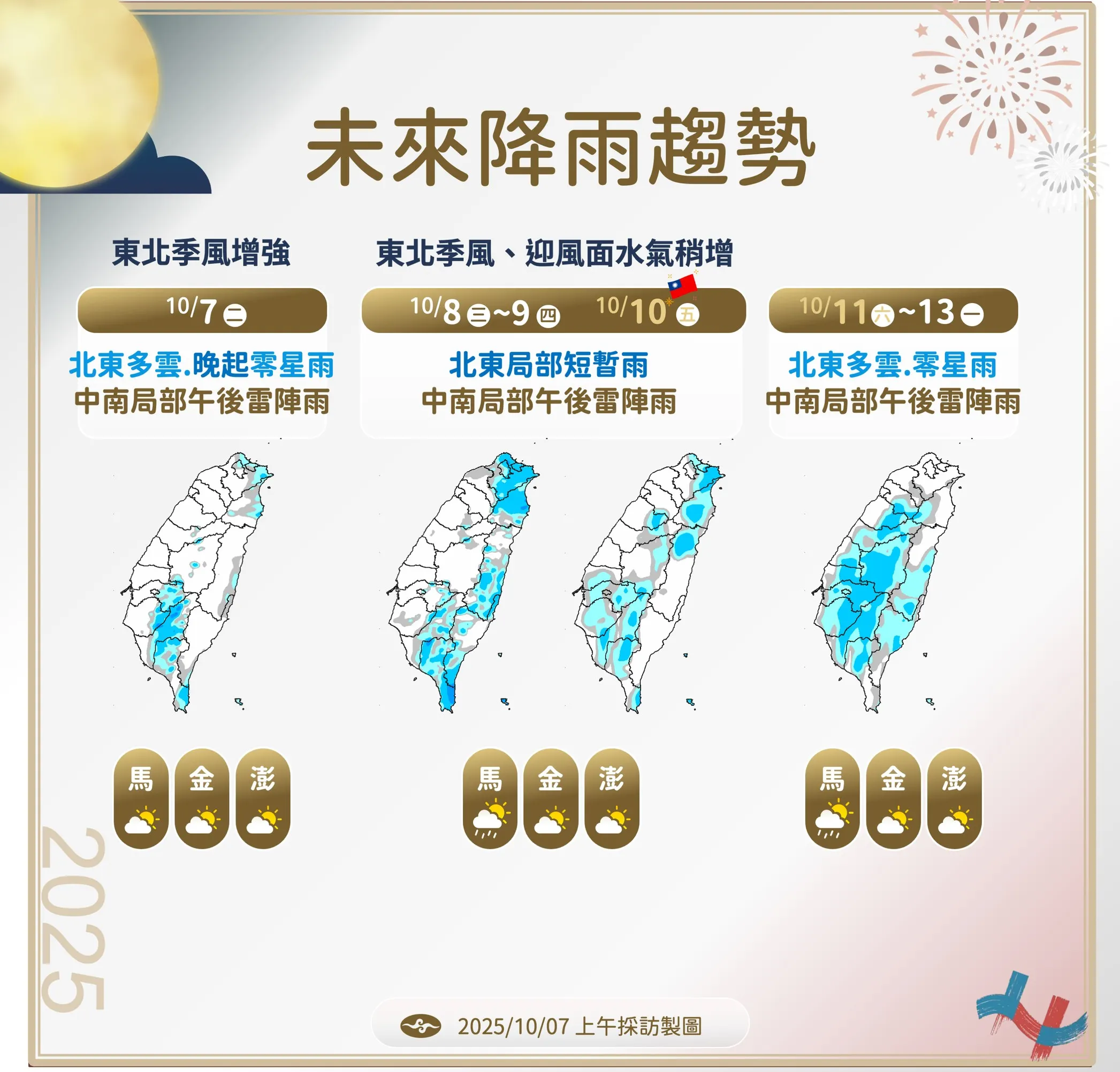 未来降雨の傾向。（圖／気象署提供）