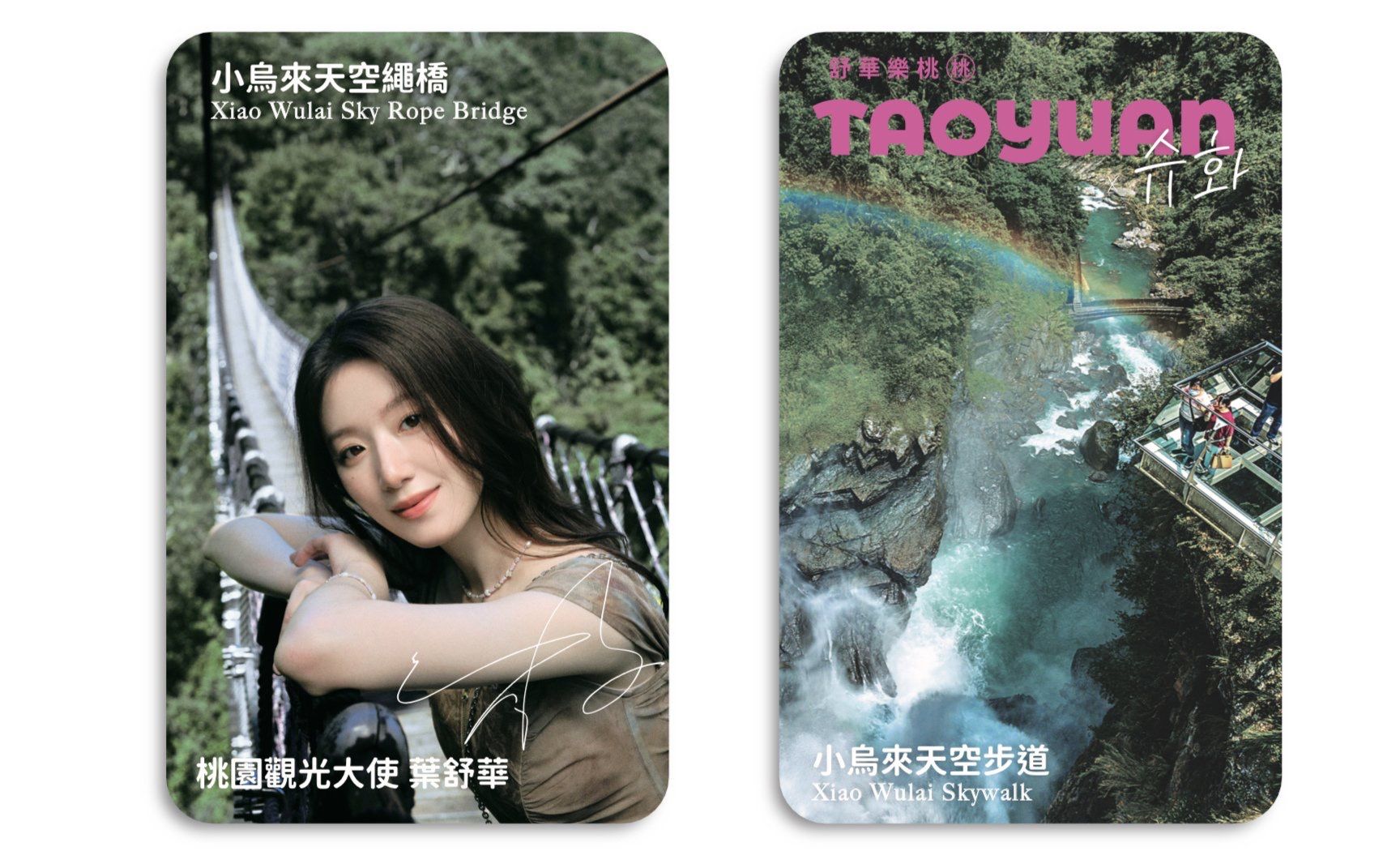 桃市府推出「舒華樂桃桃x TAOYUAN」限量小卡，上面還有她的親筆簽名。（圖／桃園市政府觀傳局提供）