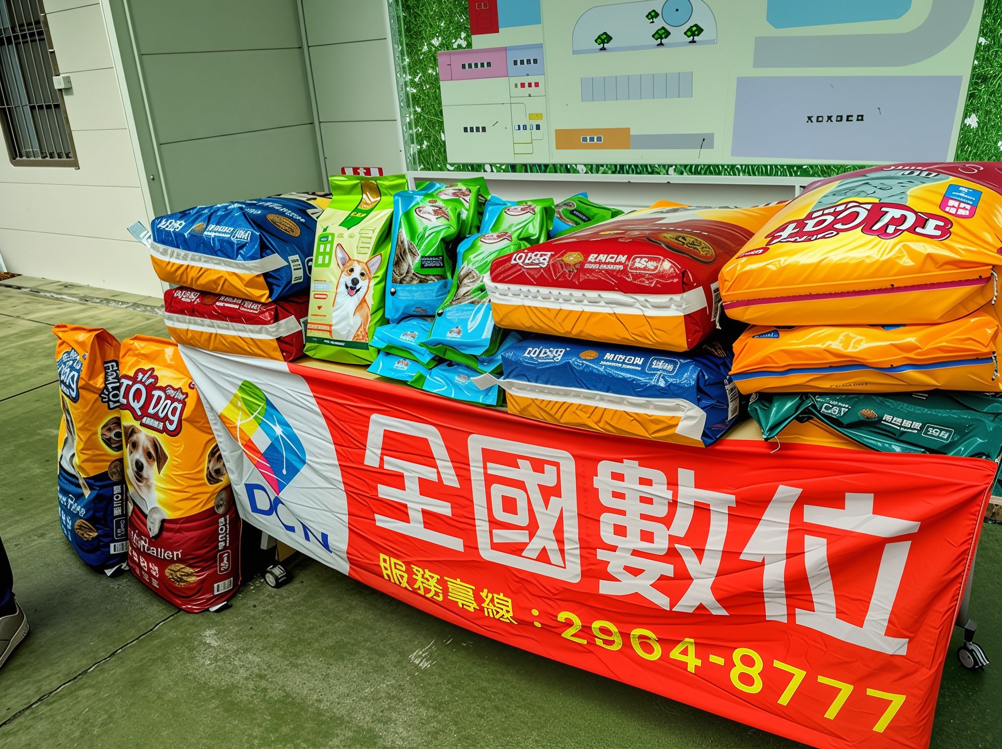 滿滿的飼料堆疊成愛心的力量（圖/全國數位有限公司提供）