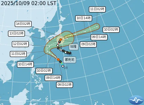 颱風路徑（圖／取自氣象署網站）