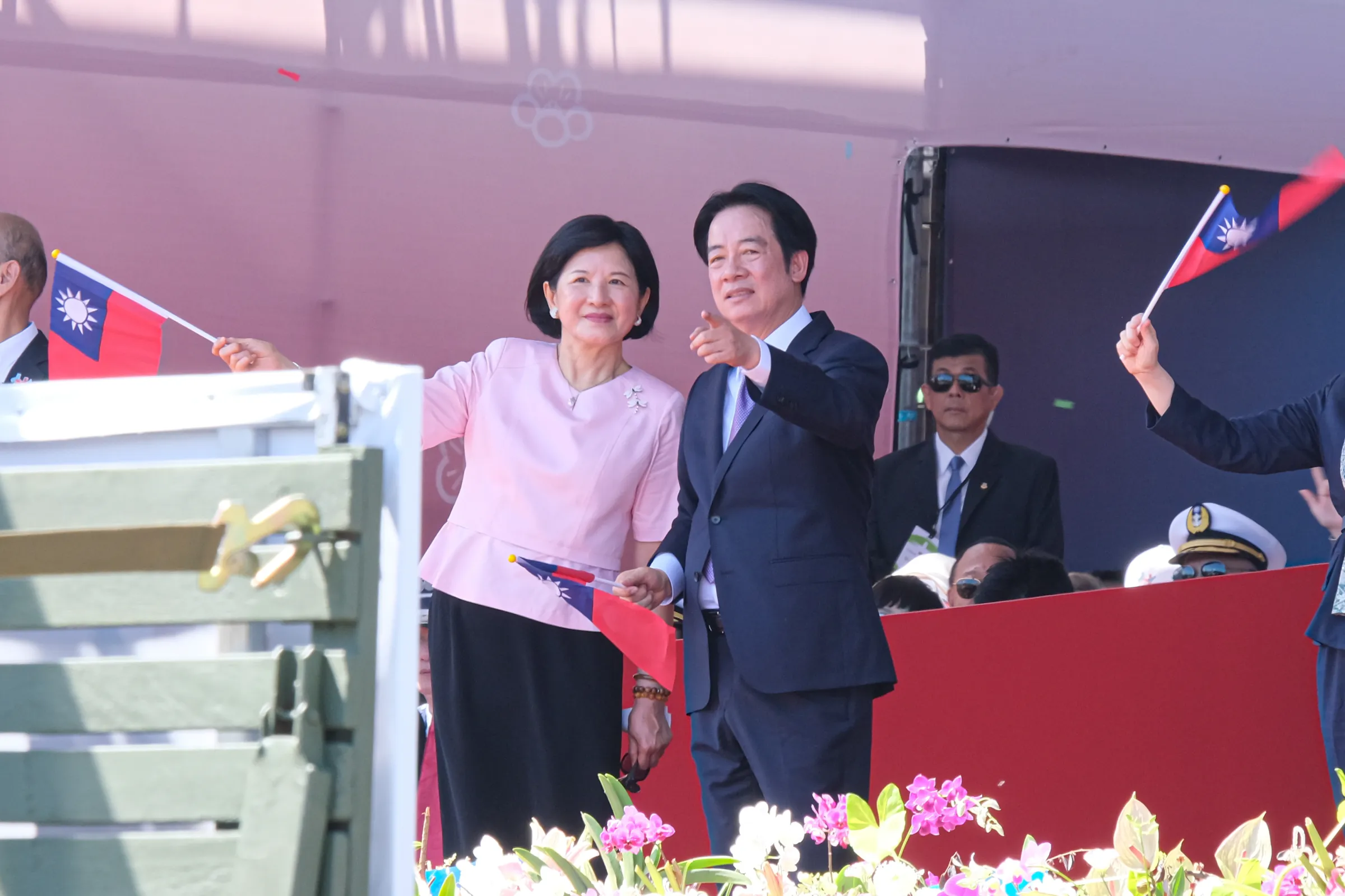 第一夫人・呉玫如氏（左）は宜蘭県出身、総統・頼清徳氏（右）は宜蘭の「婿」にあたる。（劉偉宏撮影）