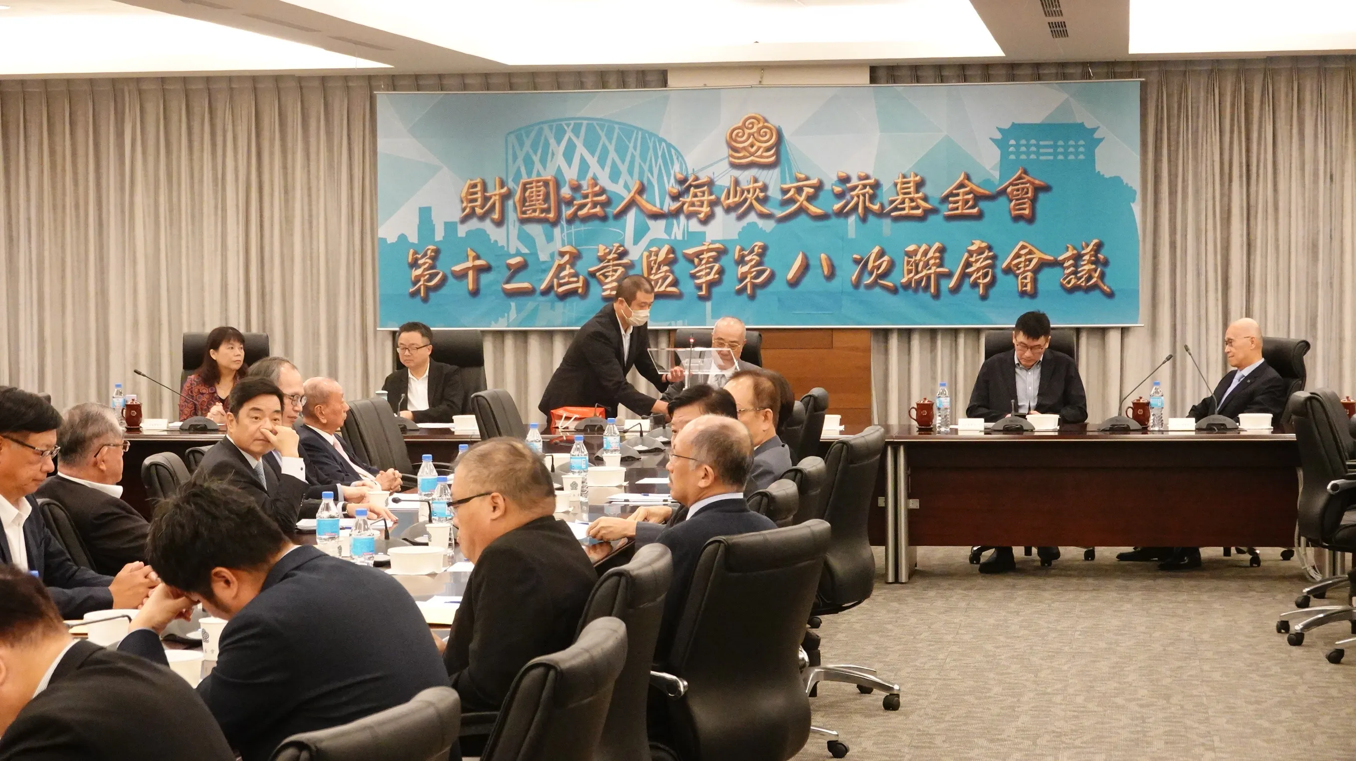 海基會第12屆董監事第8次聯席會議現場。（楊騰凱攝）