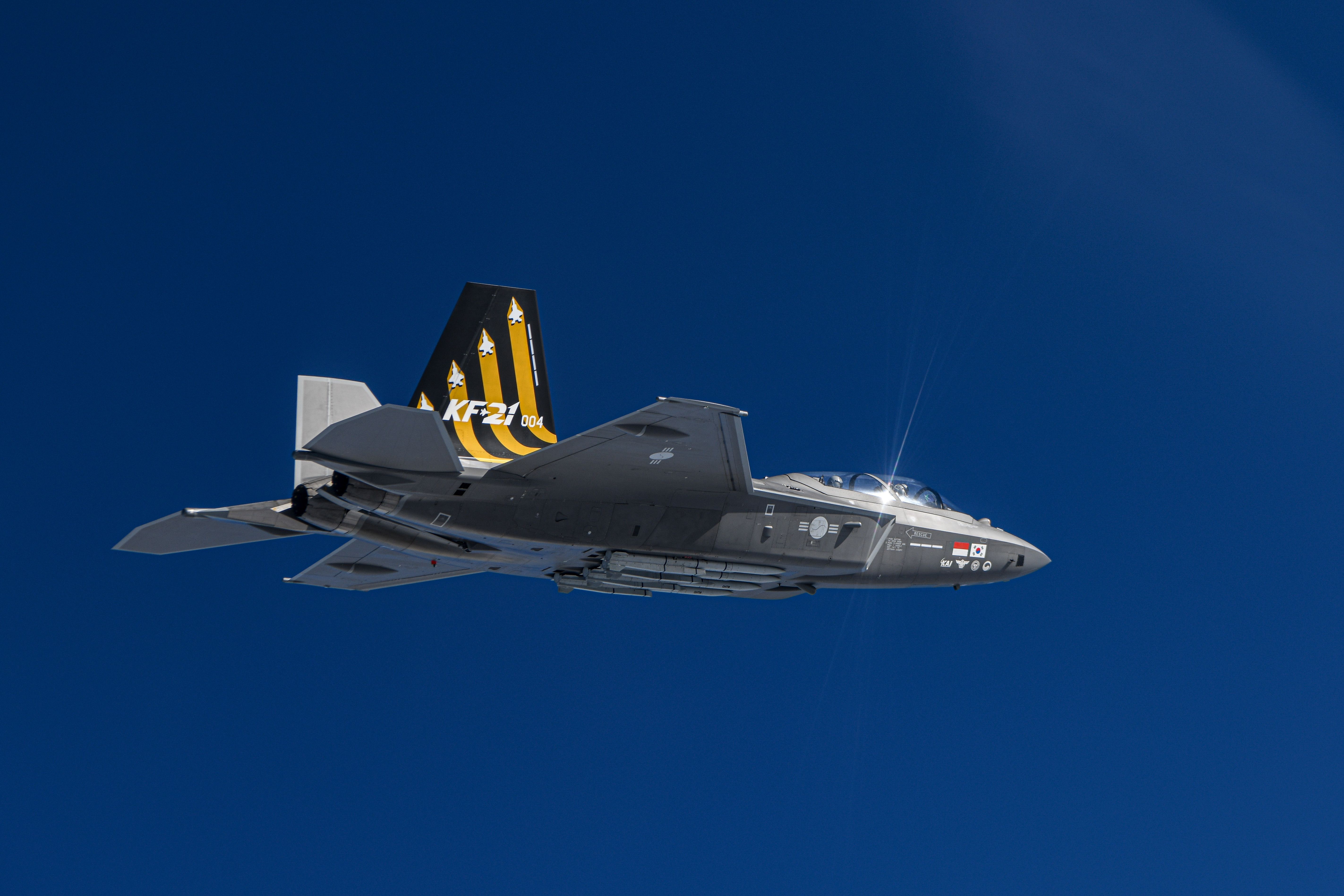 南韓與印尼合作研發的KF-21戰機。（翻攝自KAI粉專）