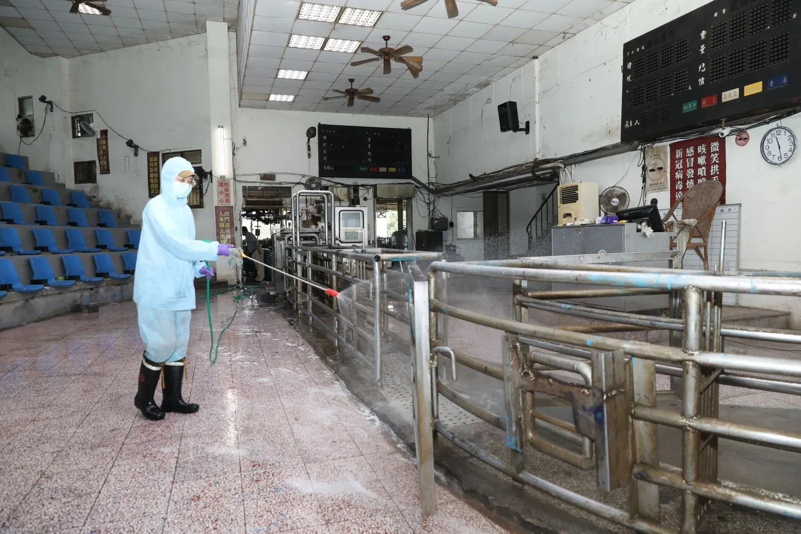 竹縣府農業處呼籲養豬農民配合防疫政策，徹底落實牧場生物安全防護。（圖／新竹縣政府提供）